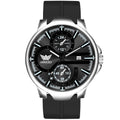 ABREXO, Black Dial Black Magnet Strap Analog Watch For Men (Quartz, Date Display, Men)