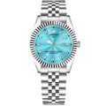 ABREXO, AESTHETIC Series Analog Watch For Men (Quartz, Stainless Steel, Silver, Skyblue)
