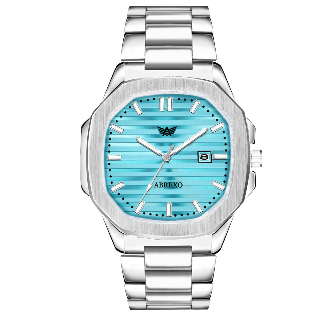 ABREXO, Nautilus Series Tiffany Blue Dial (Quartz, Analog Watch, Date Working, Silver)