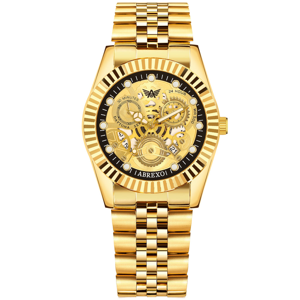 ABREXO DAYTONA Series Analog Watch For Men (Quartz, Stainless Steel, Luxury Watch)
