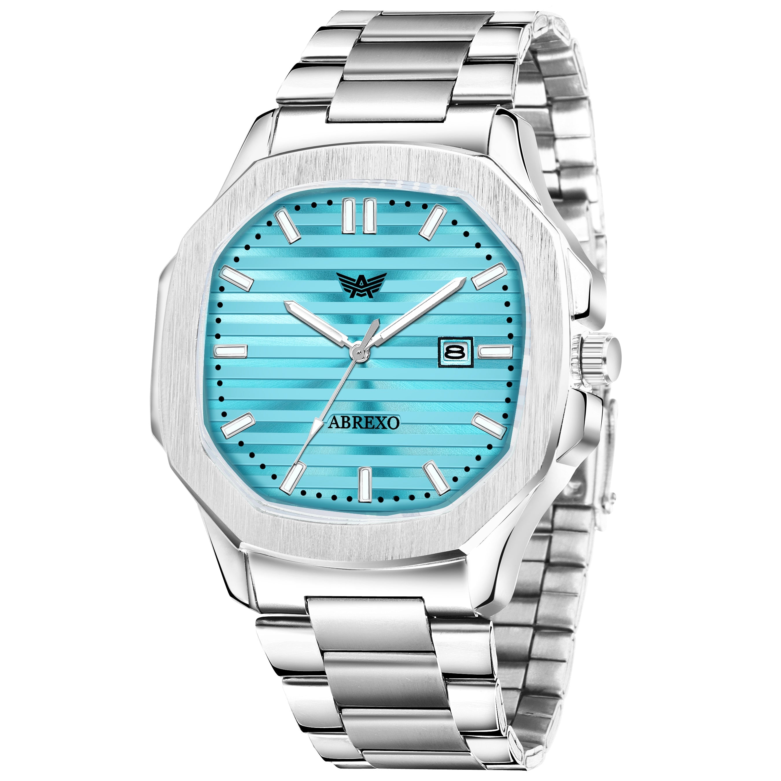 ABREXO, Nautilus Series Tiffany Blue Dial (Quartz, Analog Watch, Date Working, Silver)