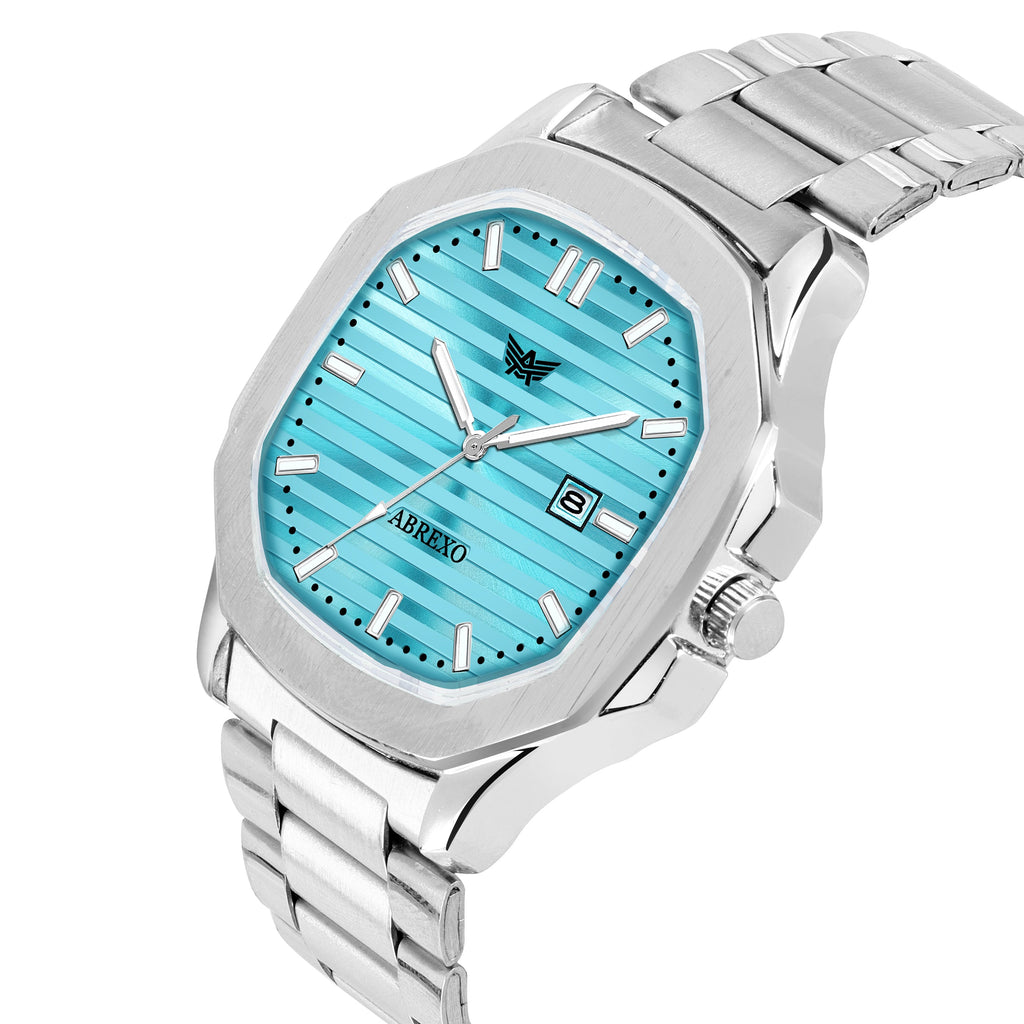 ABREXO, Nautilus Series Tiffany Blue Dial (Quartz, Analog Watch, Date Working, Silver)