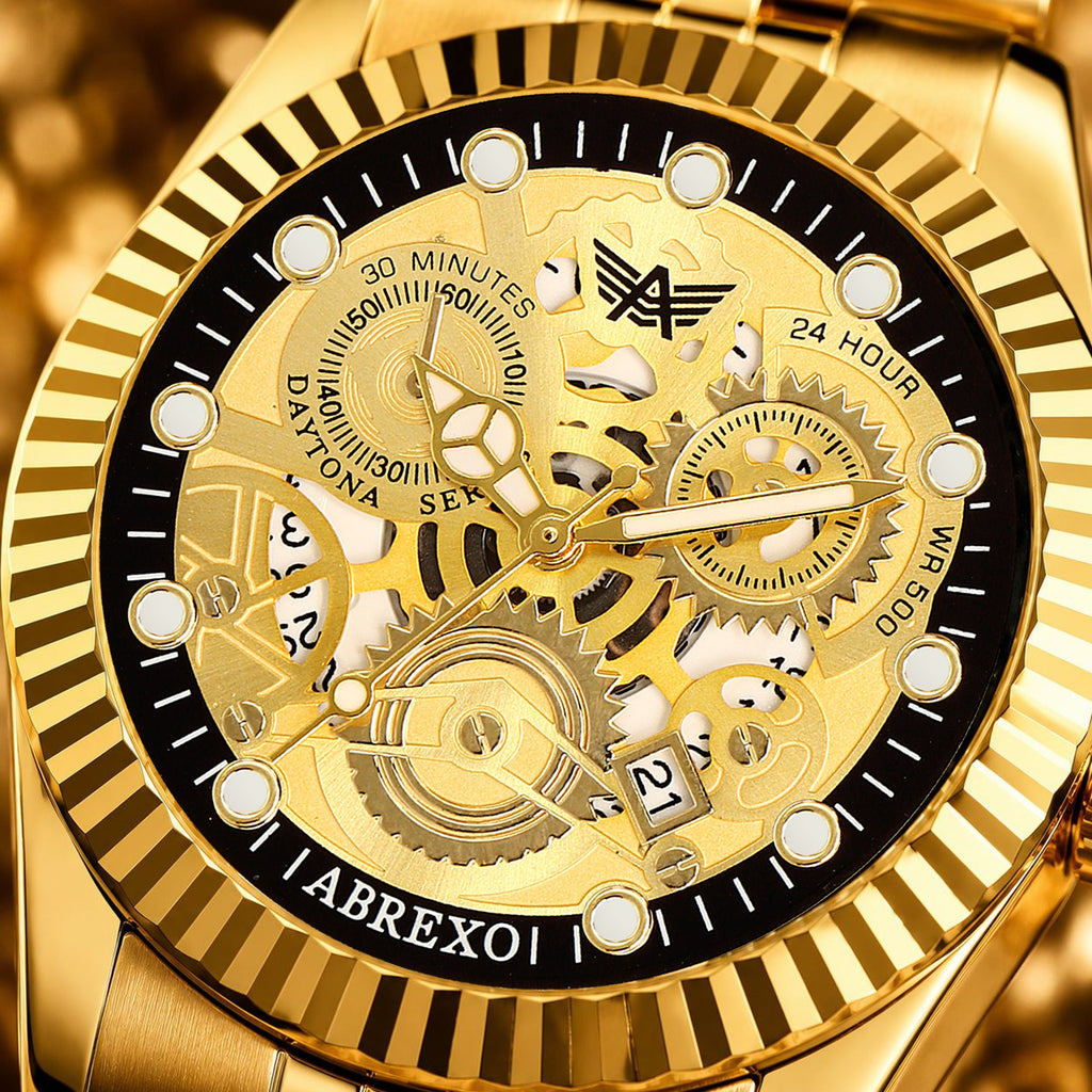ABREXO DAYTONA Series Analog Watch For Men (Quartz, Stainless Steel, Luxury Watch)