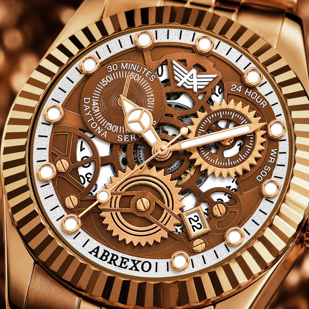 ABREXO DAYTONA Series Analog Watch For Men (Quartz, Stainless Steel, Luxury Watch)