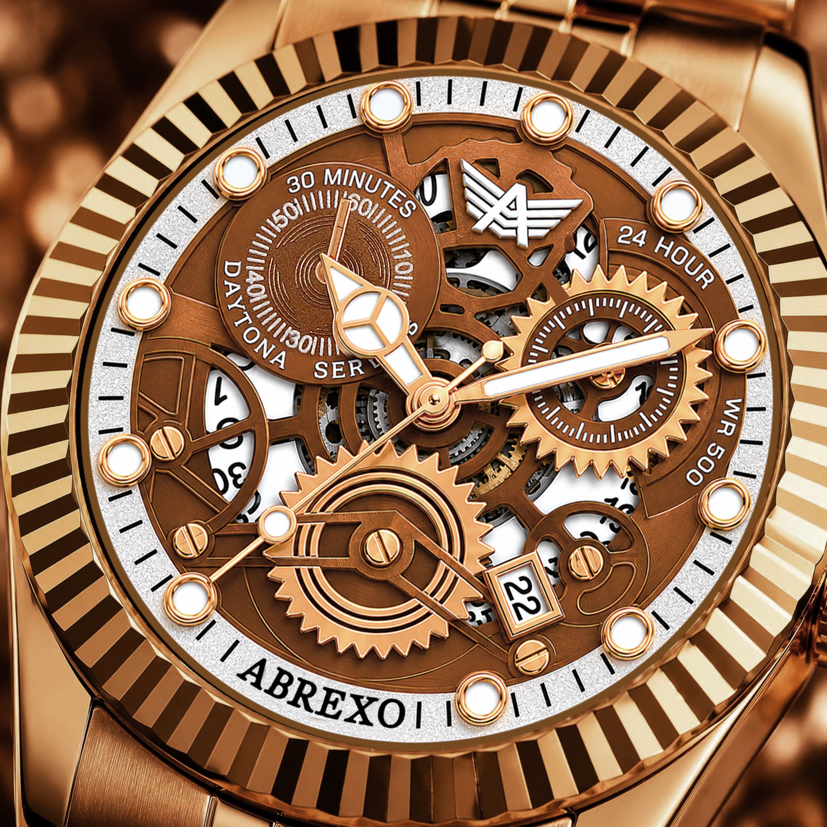 ABREXO DAYTONA Series Analog Watch For Men (Quartz, Stainless Steel, Luxury Watch)