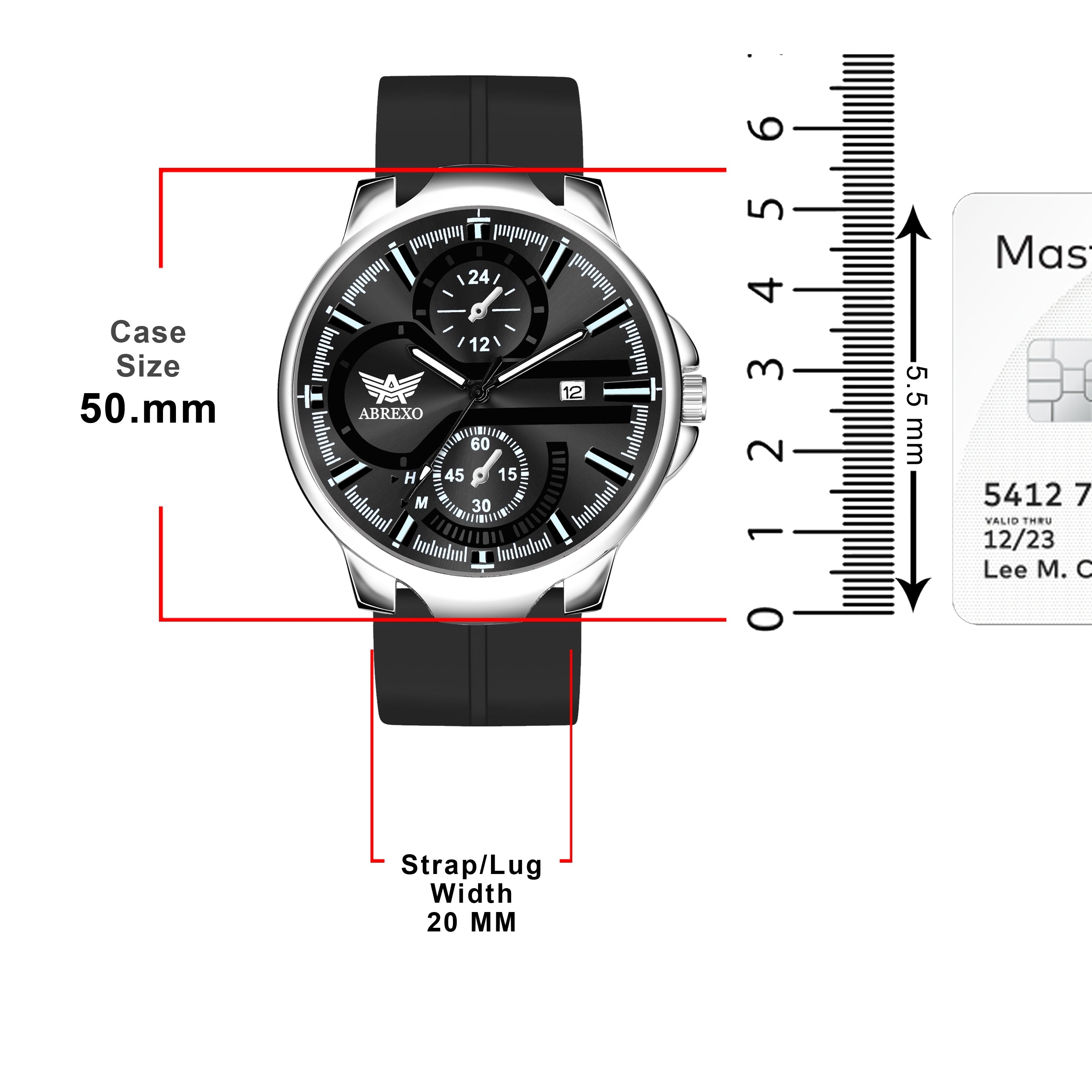 ABREXO, Black Dial Black Magnet Strap Analog Watch For Men (Quartz, Date Display, Men)