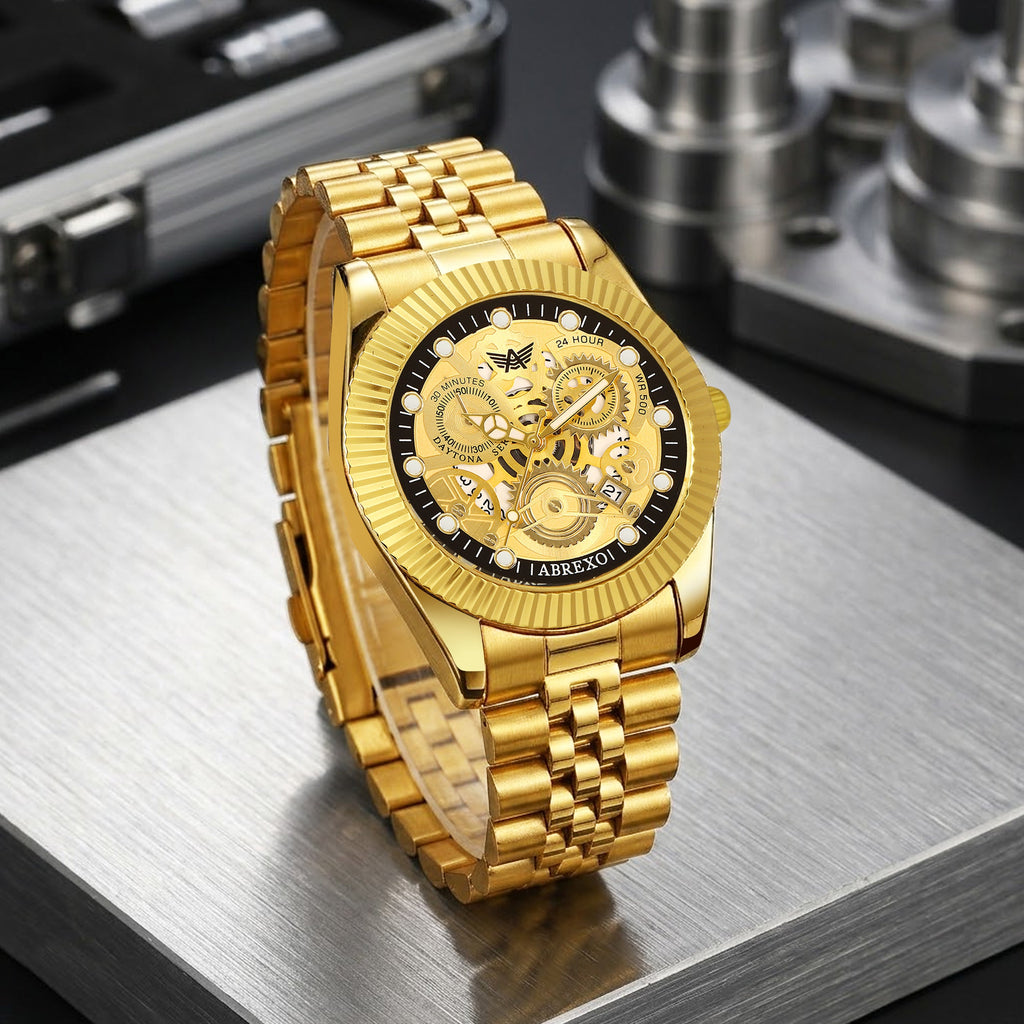 ABREXO DAYTONA Series Analog Watch For Men (Quartz, Stainless Steel, Luxury Watch)