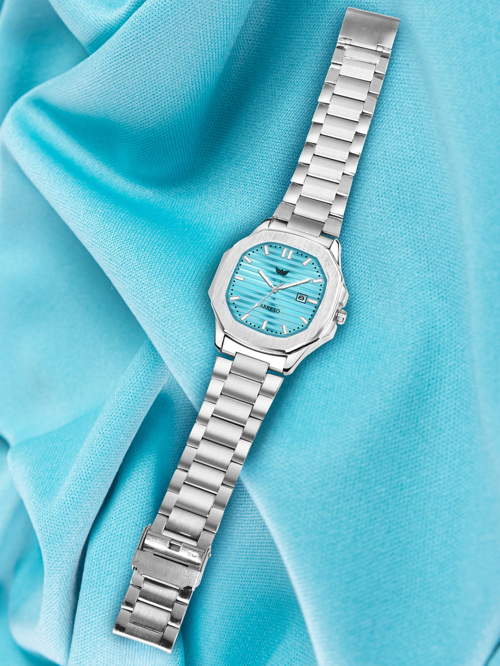 ABREXO, Nautilus Series Tiffany Blue Dial (Quartz, Analog Watch, Date Working, Silver)