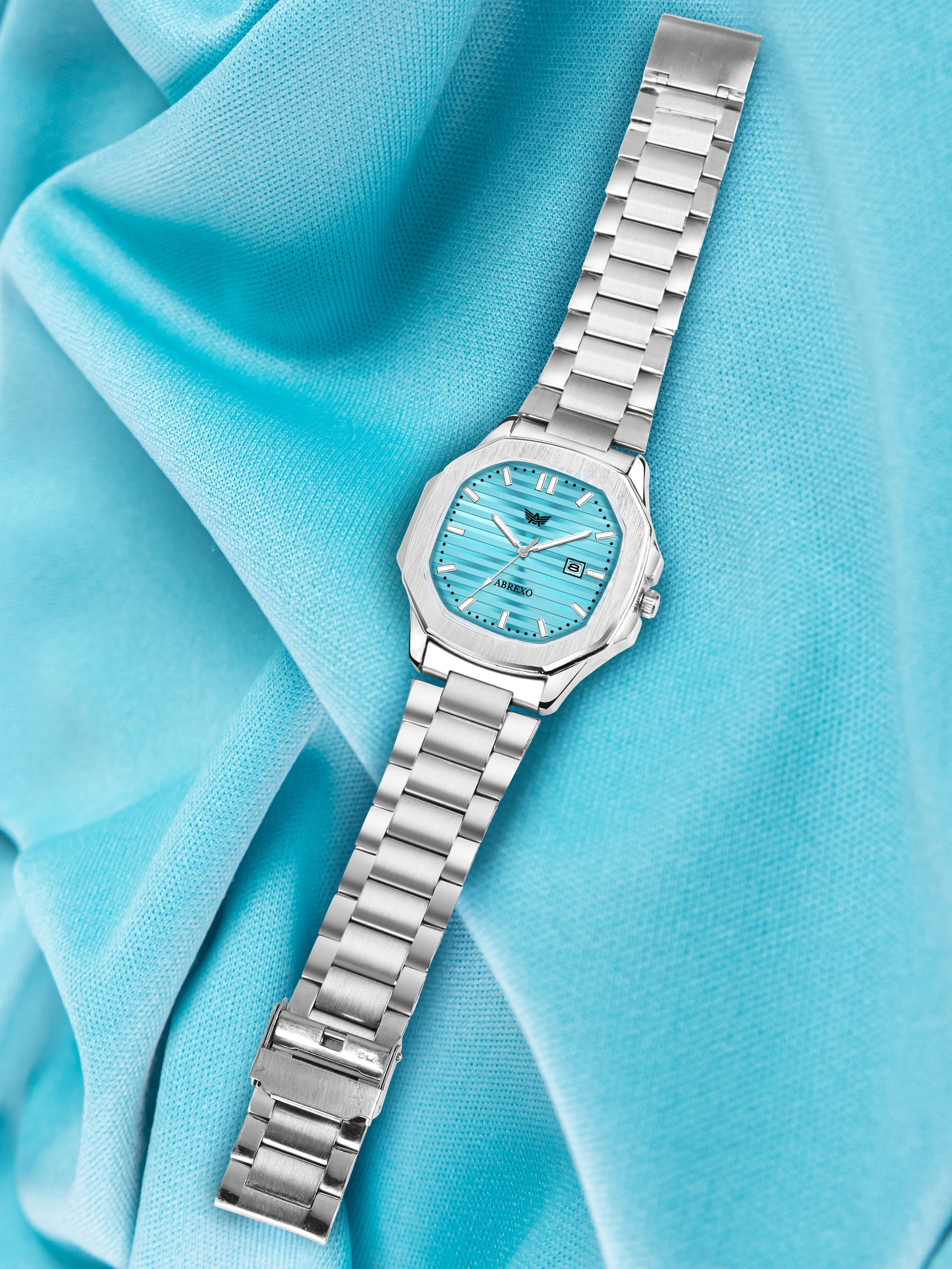 ABREXO, Nautilus Series Tiffany Blue Dial (Quartz, Analog Watch, Date Working, Silver)