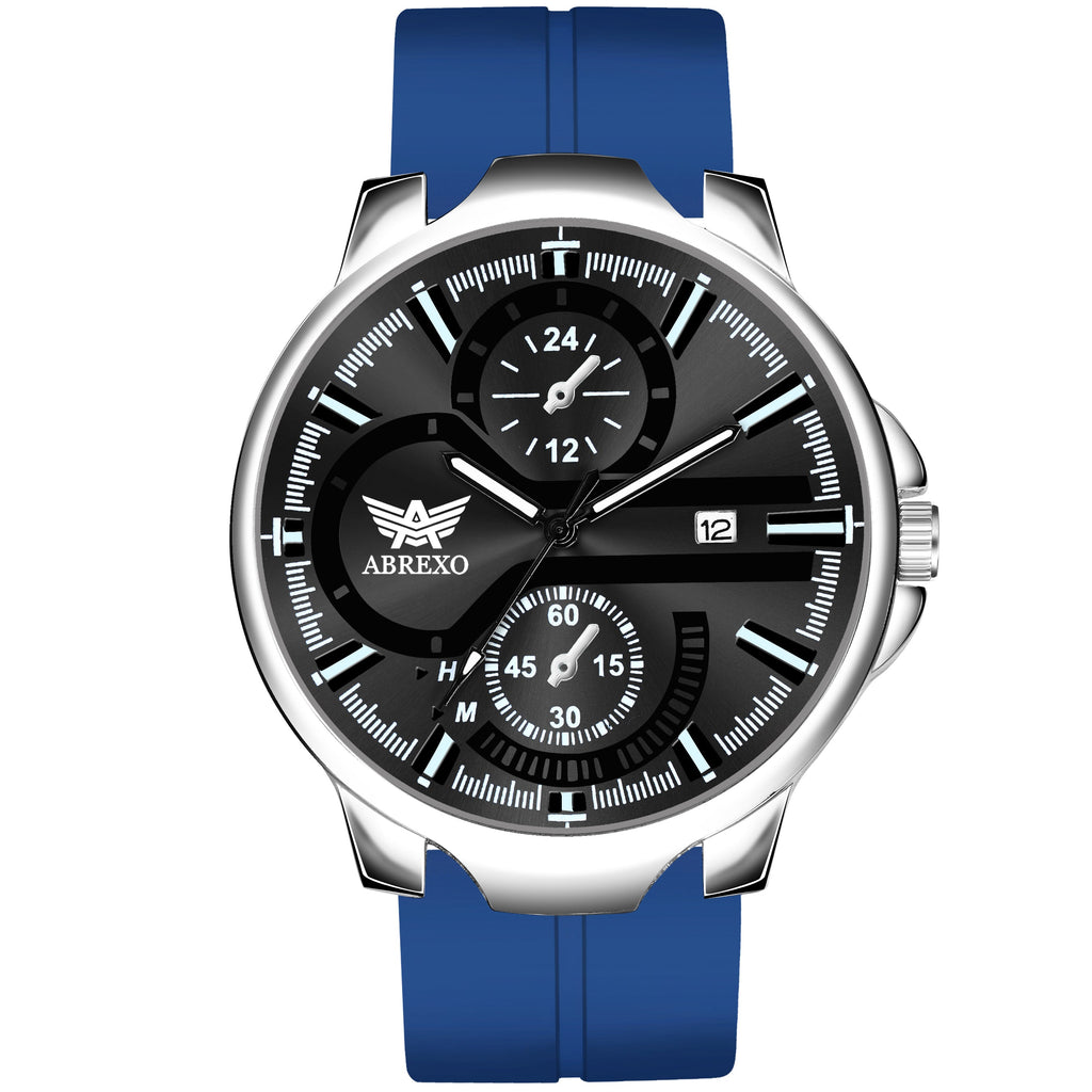 ABREXO, Black Dial Black Magnet Strap Analog Watch For Men (Quartz, Date Display, Men)