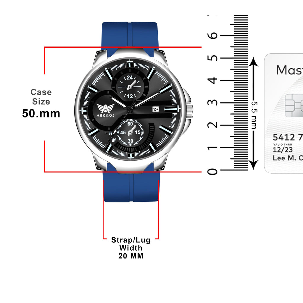 ABREXO, Black Dial Black Magnet Strap Analog Watch For Men (Quartz, Date Display, Men)