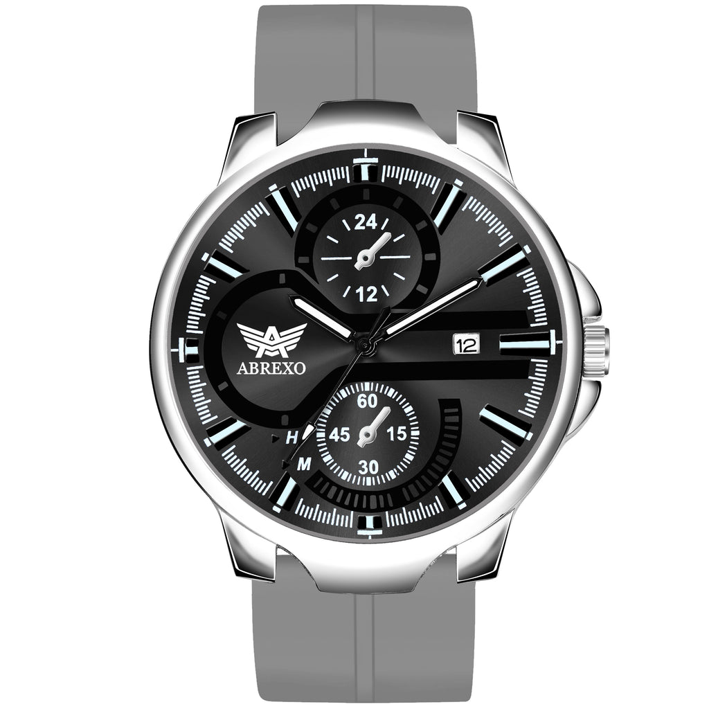 ABREXO, Black Dial Black Magnet Strap Analog Watch For Men (Quartz, Date Display, Men)
