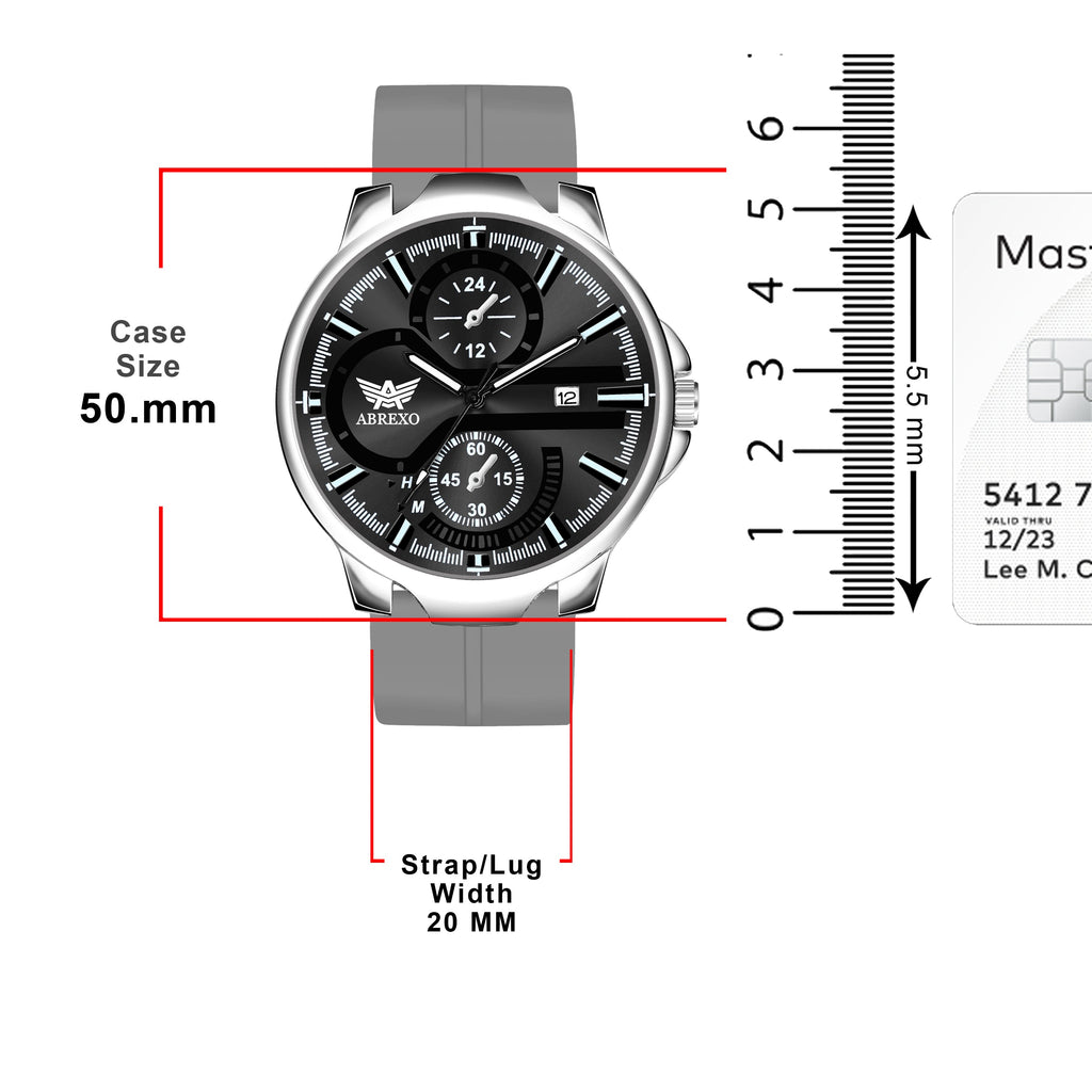 ABREXO, Black Dial Black Magnet Strap Analog Watch For Men (Quartz, Date Display, Men)