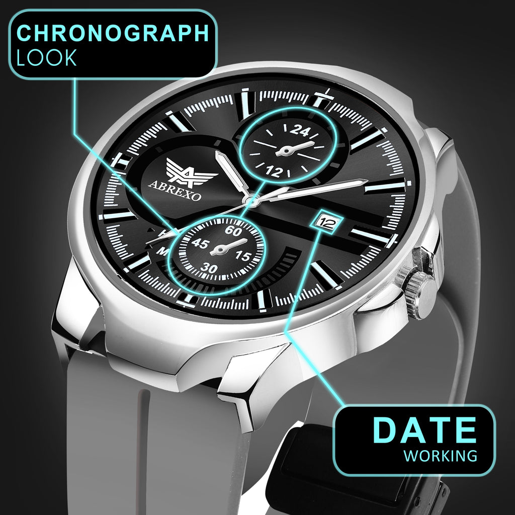 ABREXO, Black Dial Black Magnet Strap Analog Watch For Men (Quartz, Date Display, Men)