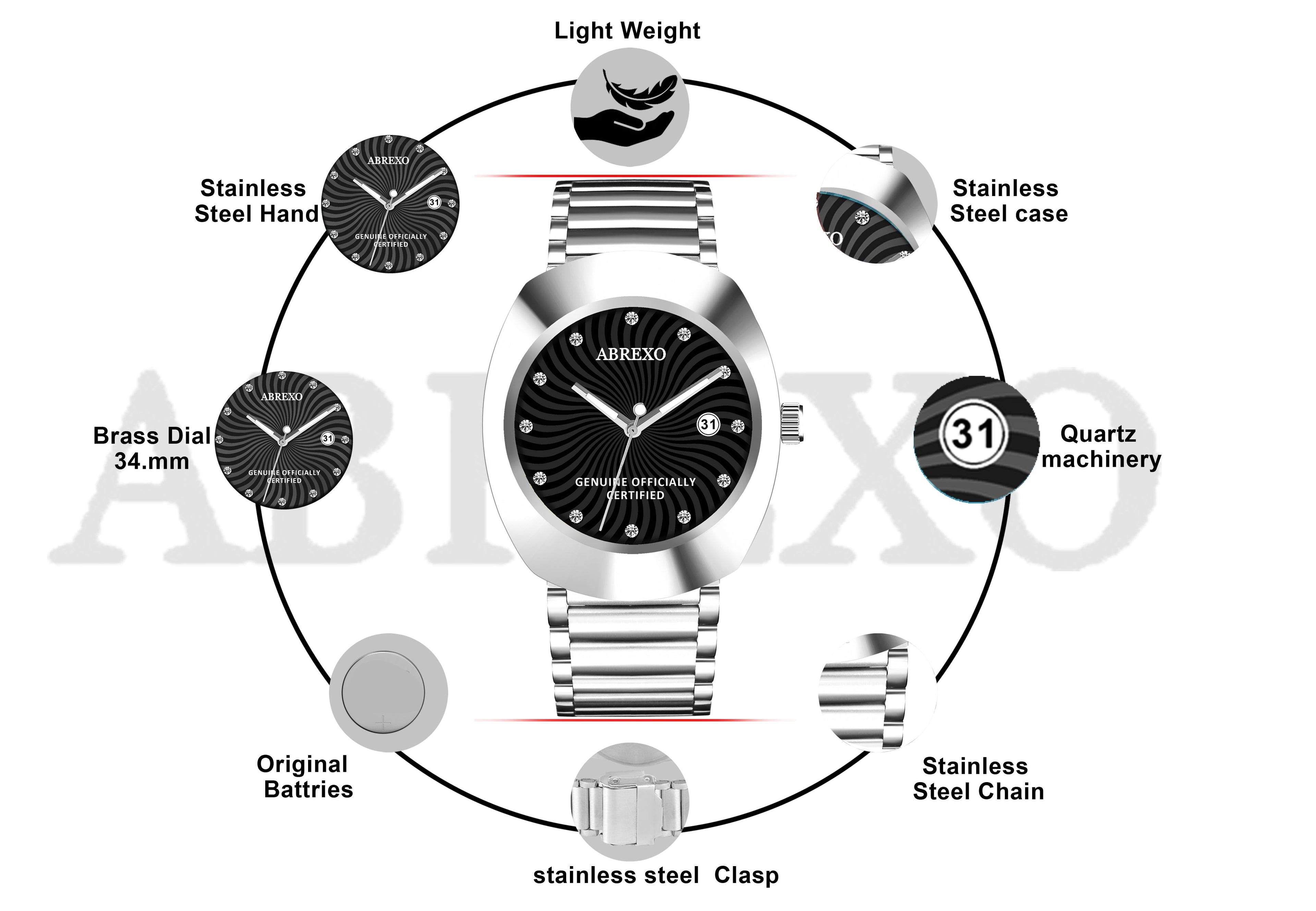 ABREXO CALI CARTEL Series Analog Watch For Men (Quartz, Stainless Steel)