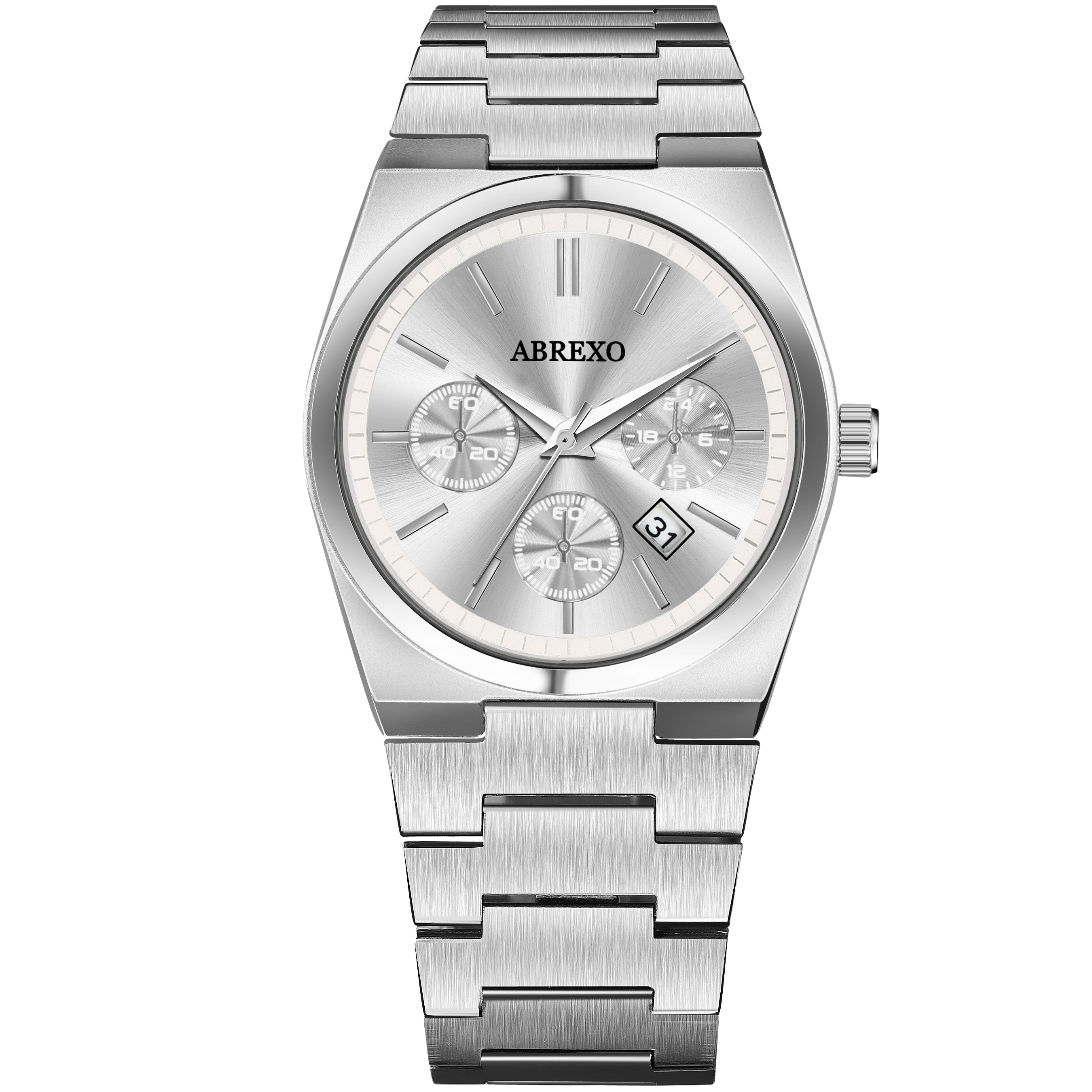 ABREXO, CEO Series Analog Watch For Men (Quartz, Stainless Steel, Silver)