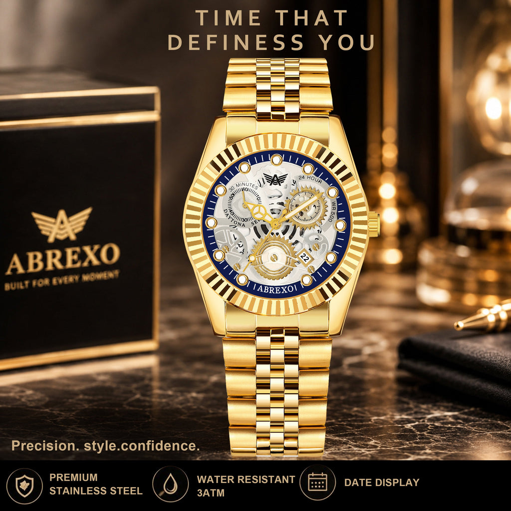 ABREXO DAYTONA Series Analog Watch For Men (Quartz, Stainless Steel, Luxury Watch)
