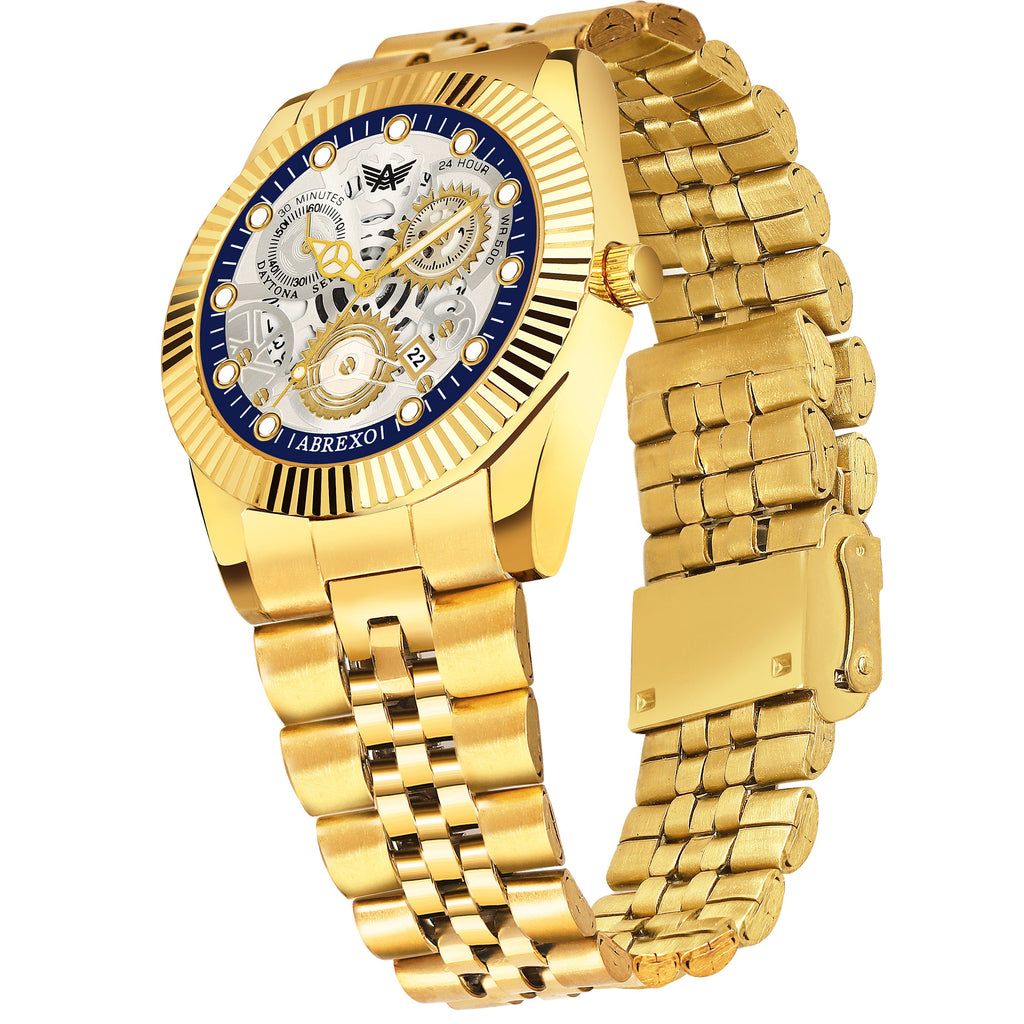 ABREXO DAYTONA Series Analog Watch For Men (Quartz, Stainless Steel, Luxury Watch)