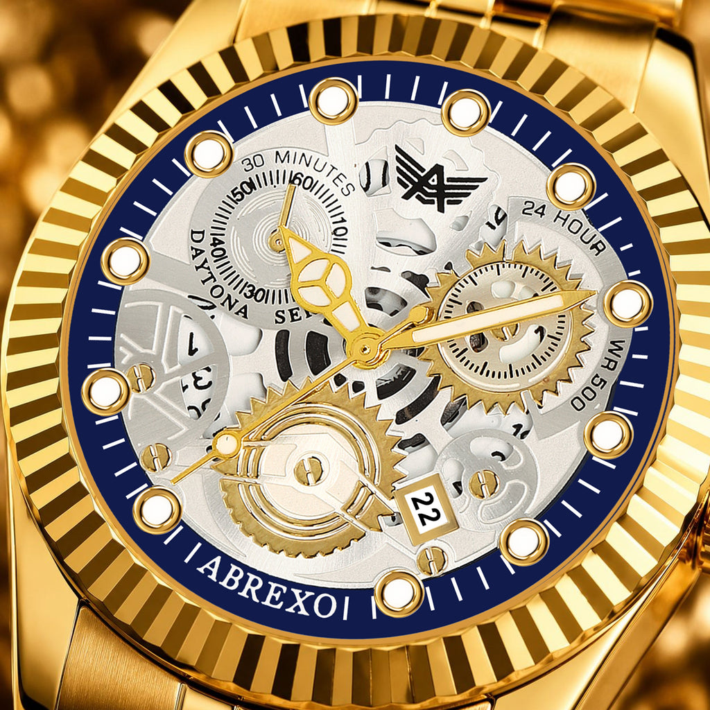 ABREXO DAYTONA Series Analog Watch For Men (Quartz, Stainless Steel, Luxury Watch)