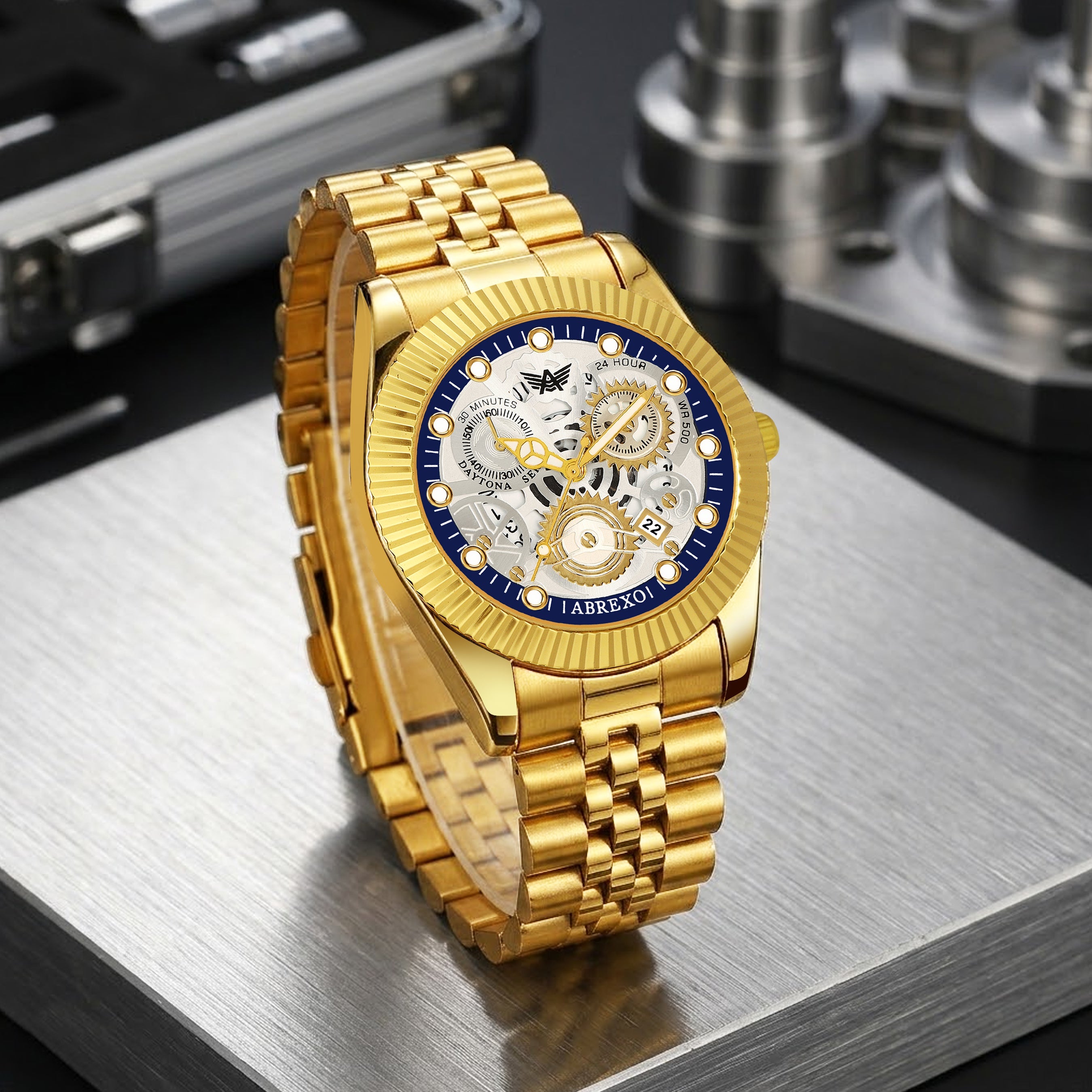 ABREXO DAYTONA Series Analog Watch For Men (Quartz, Stainless Steel, Luxury Watch)