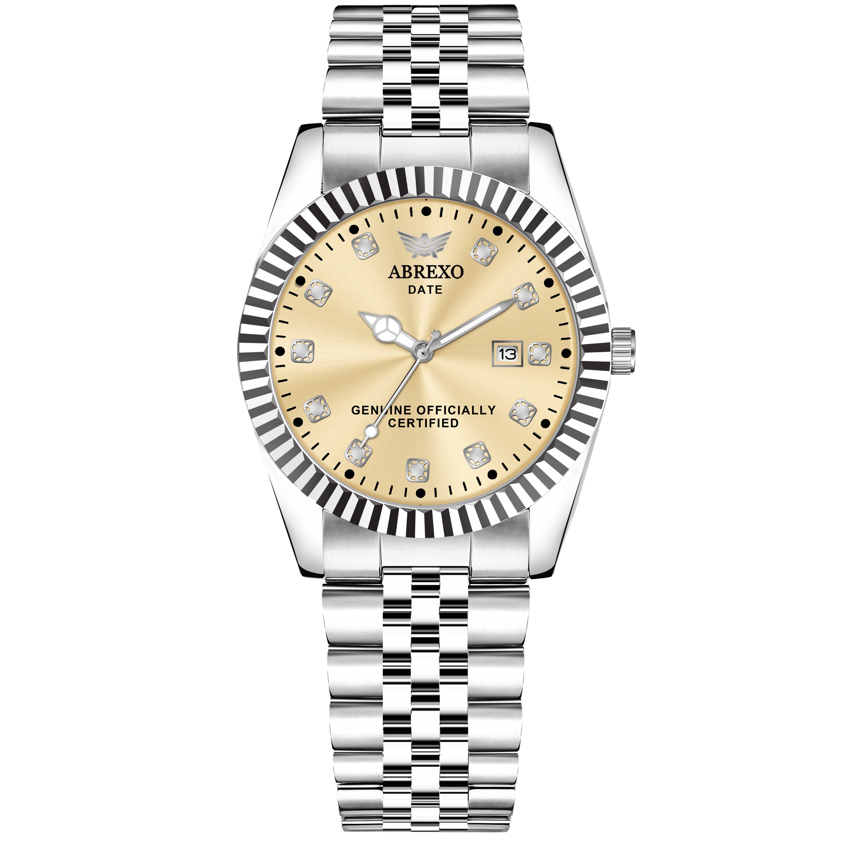 ABREXO, AESTHETIC Series Analog Watch For Men (Quartz, Stainless Steel, Silver, Skyblue)