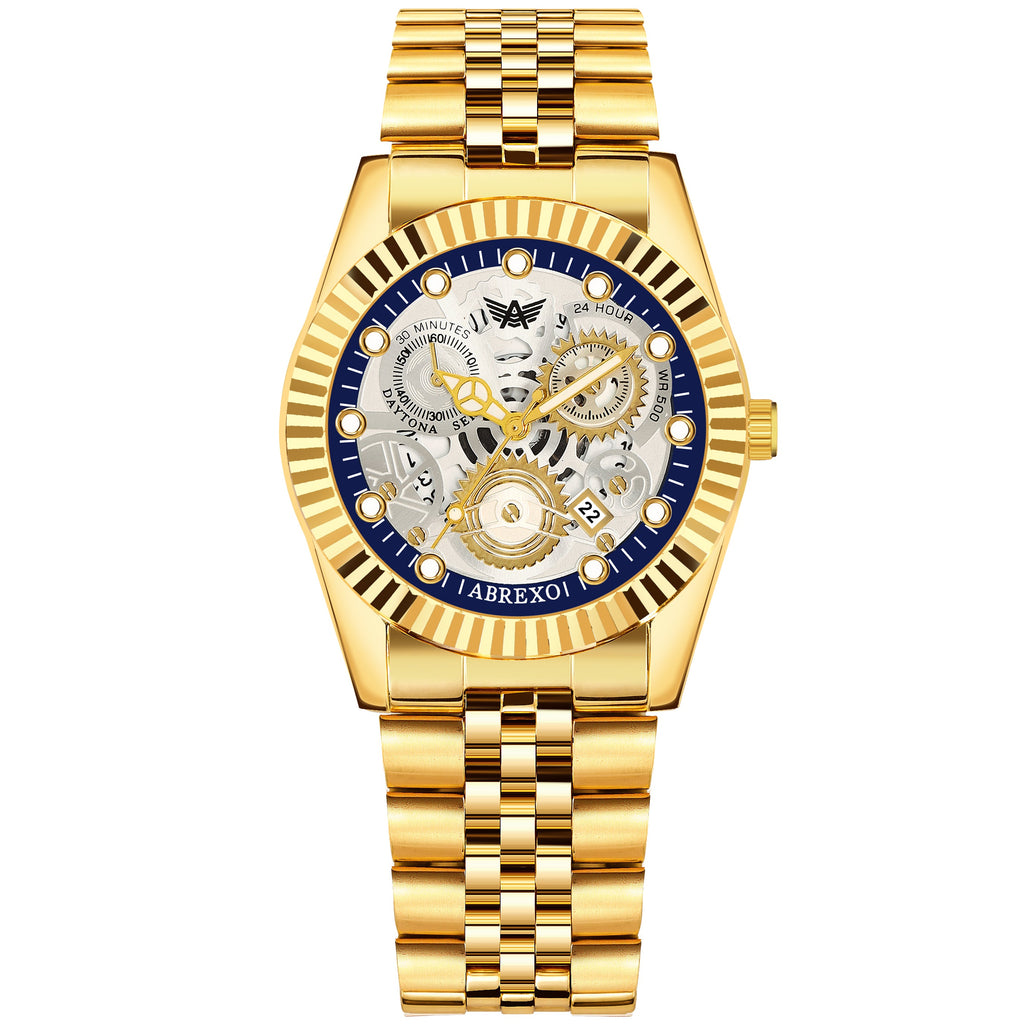ABREXO DAYTONA Series Analog Watch For Men (Quartz, Stainless Steel, Luxury Watch)