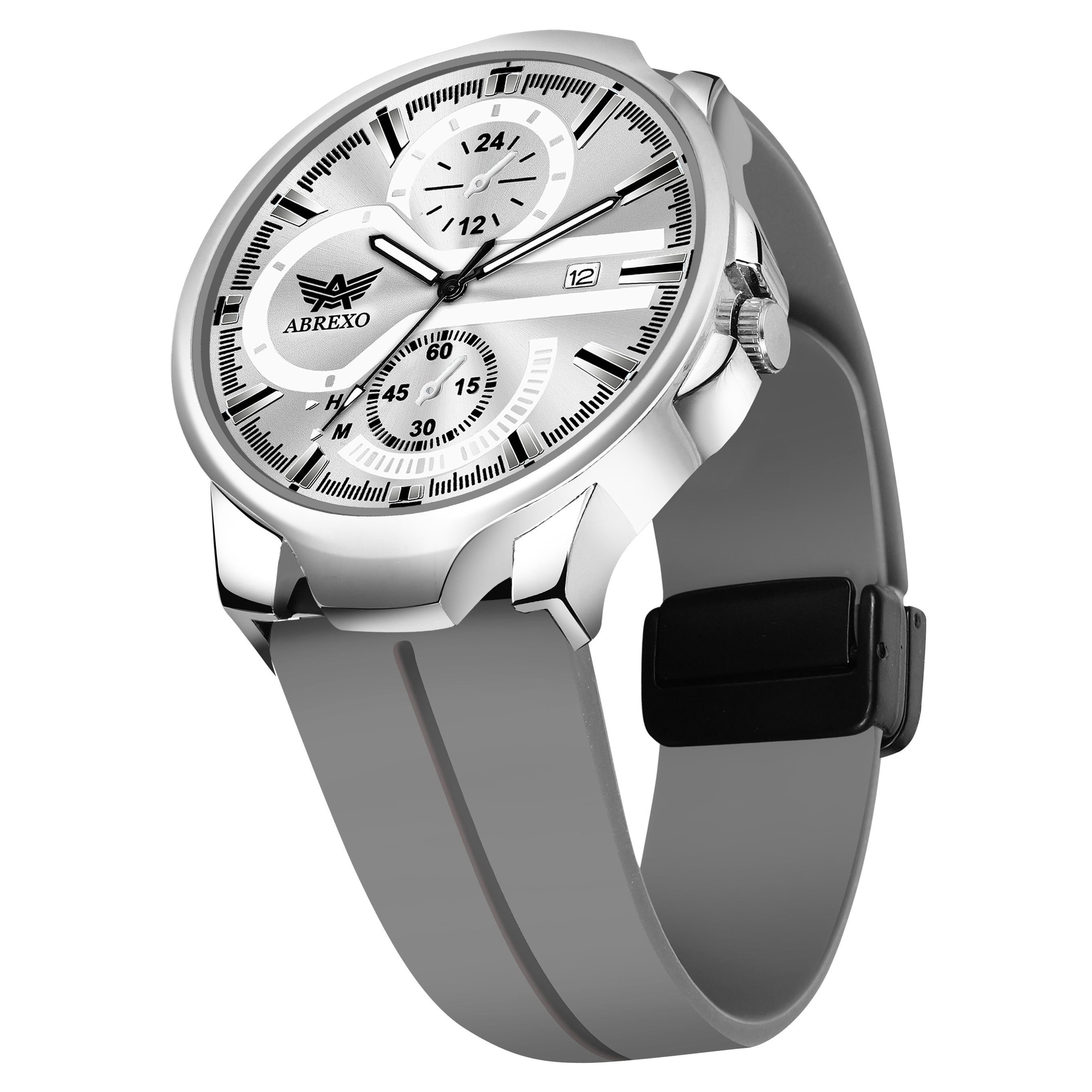ABREXO, Black Dial Black Magnet Strap Analog Watch For Men (Quartz, Date Display, Men)