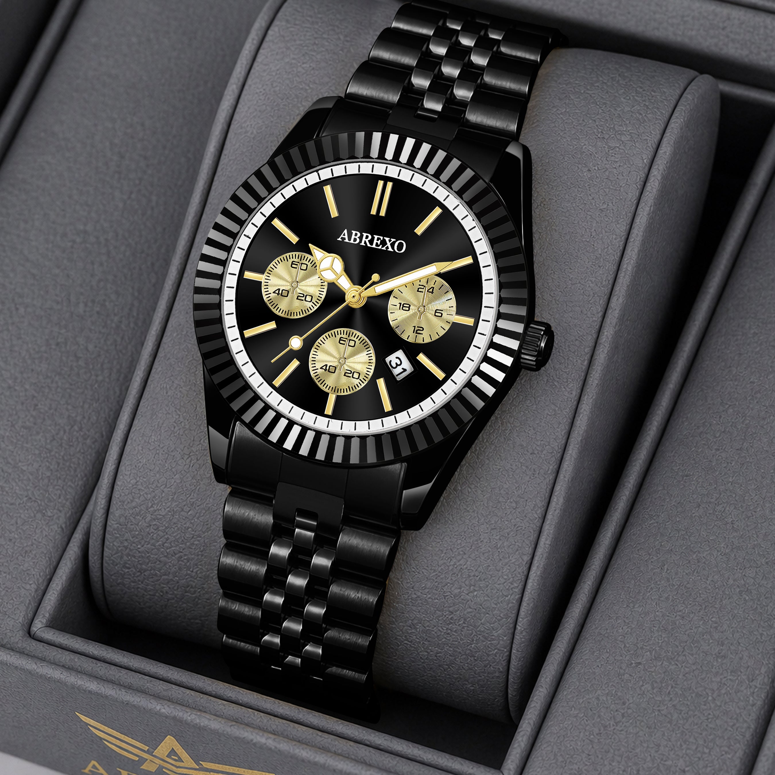 ABREXO BUSINESS CLASS Series Analog Watch For Men (Quartz, Stainless Steel)