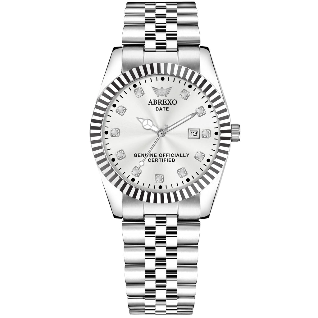 ABREXO, AESTHETIC Series Analog Watch For Men (Quartz, Stainless Steel, Silver, Skyblue)