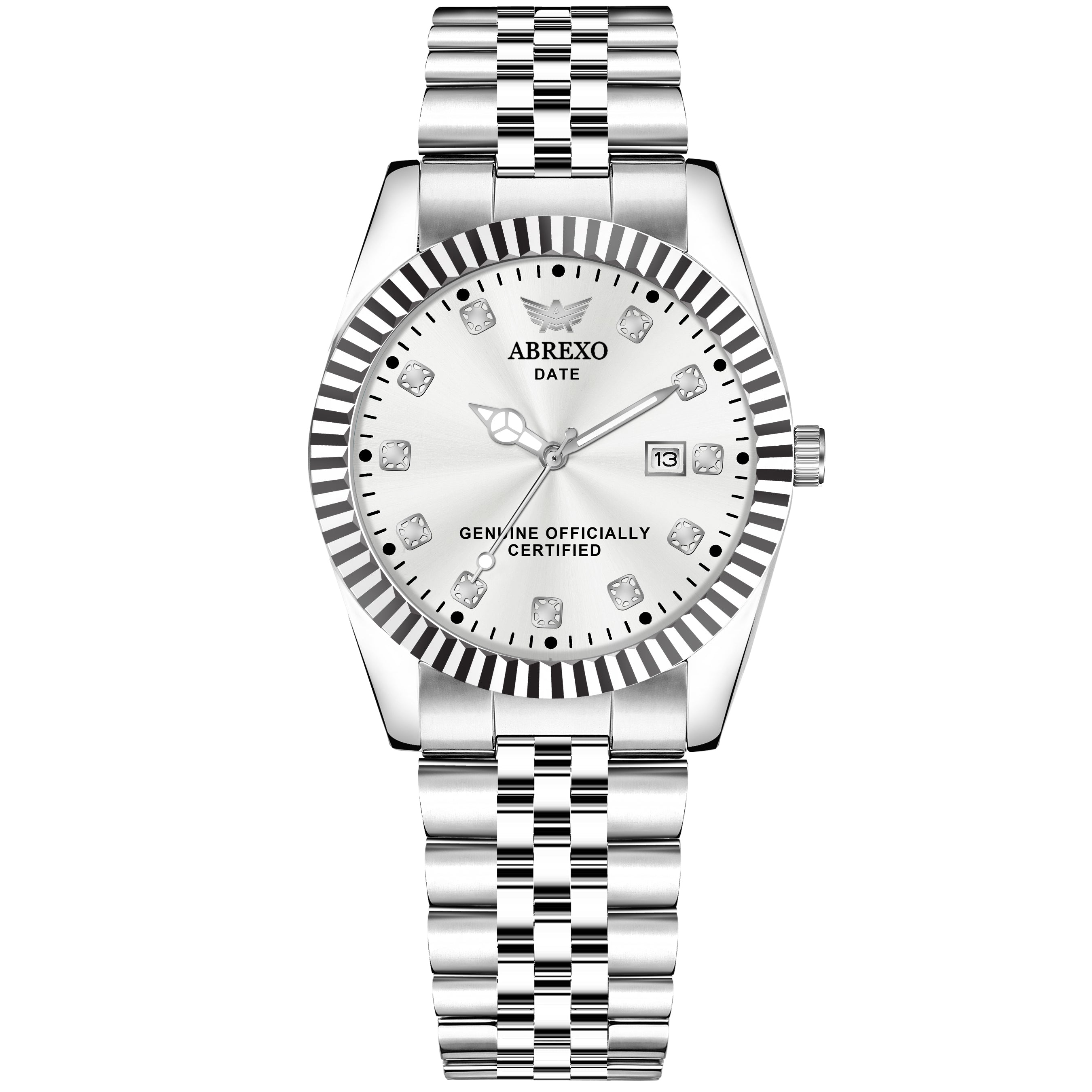 ABREXO, AESTHETIC Series Analog Watch For Men (Quartz, Stainless Steel, Silver, Skyblue)