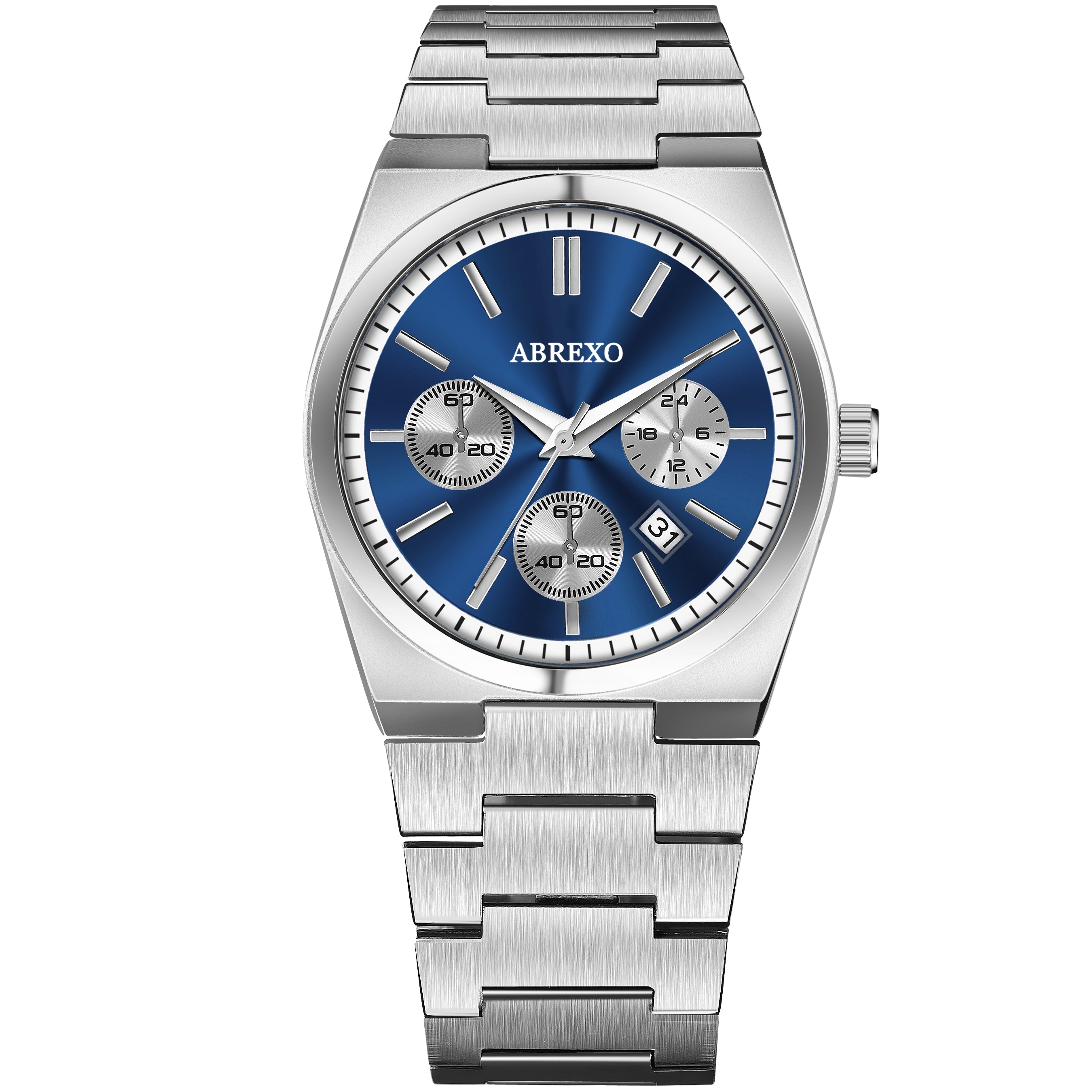 ABREXO, CEO Series Analog Watch For Men (Quartz, Stainless Steel, Silver)