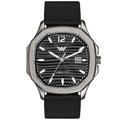 ABREXO Gun Metal Series Analog Watch For Men (Quartz, Silicone Strap, Black)