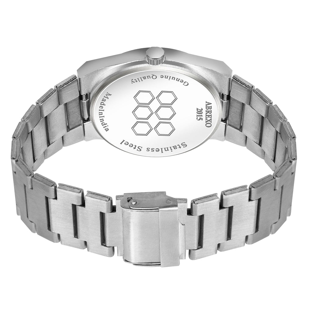 ABREXO, CEO Series Analog Watch For Men (Quartz, Stainless Steel, Silver)