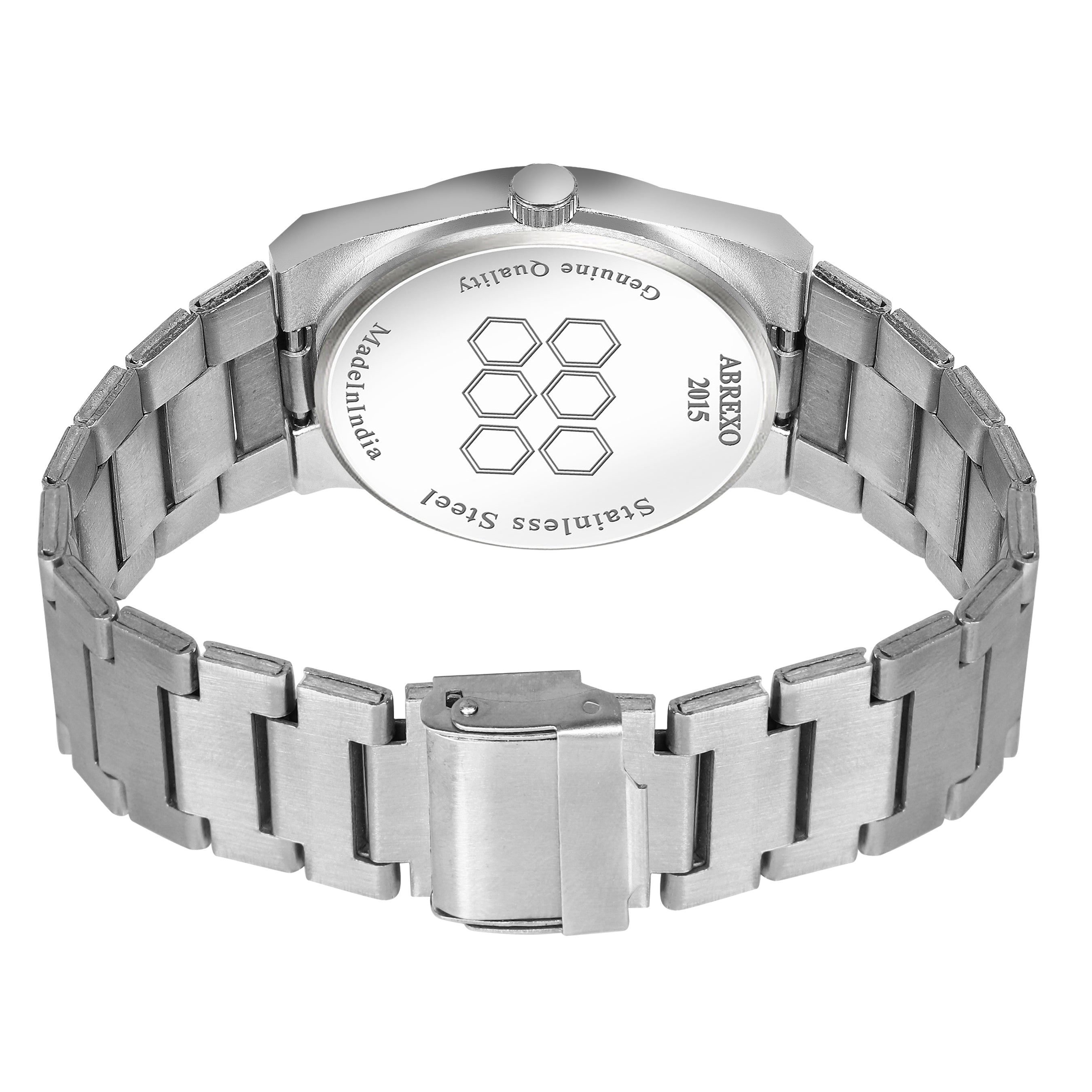 ABREXO, CEO Series Analog Watch For Men (Quartz, Stainless Steel, Silver)