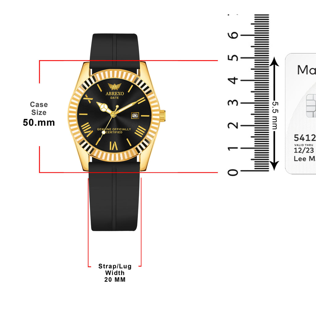 ABREXO, TYCOON Series Date Working Analog Watch For Men (Quartz, Magnet Strap, Green, Gold)