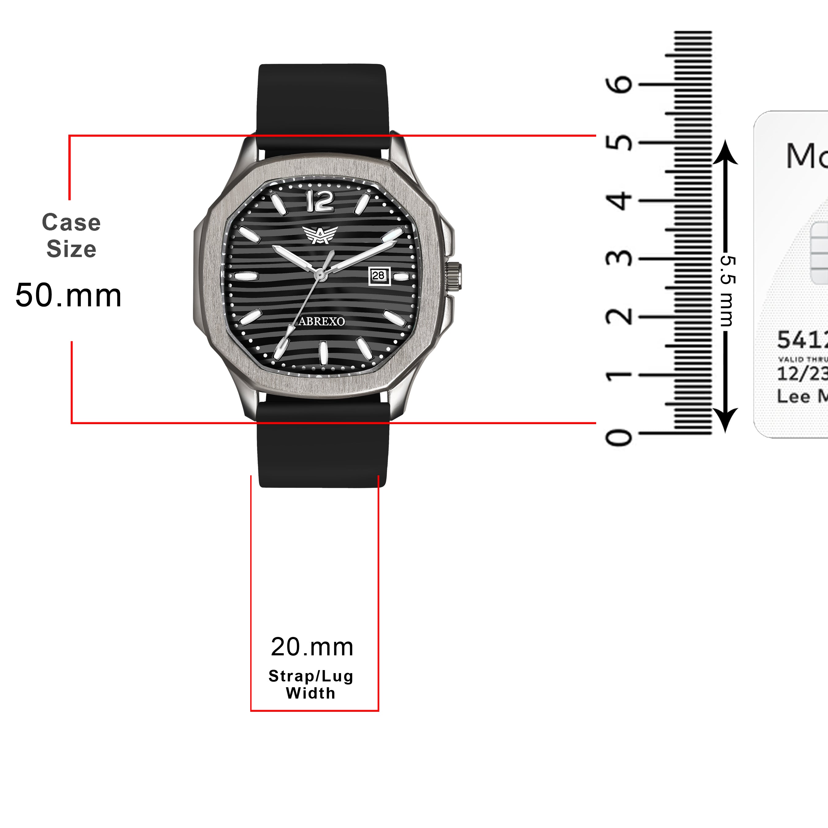 ABREXO Gun Metal Series Analog Watch For Men (Quartz, Silicone Strap, Black)