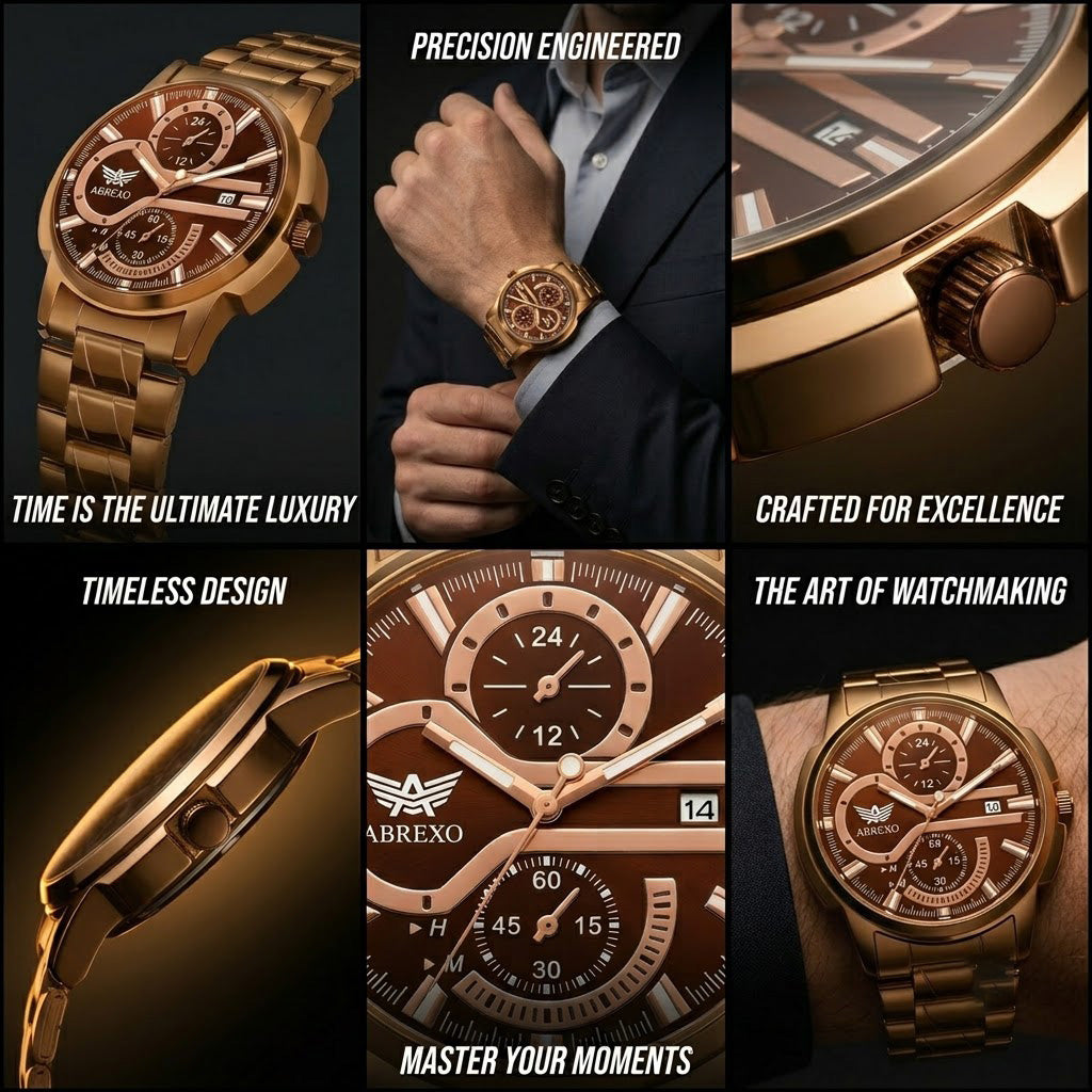 Premium Brown Steel Chrono Style Luxury Watch