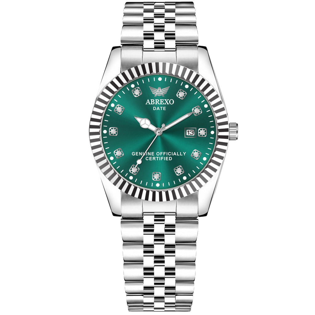 ABREXO, AESTHETIC Series Analog Watch For Men (Quartz, Stainless Steel, Silver, Skyblue)