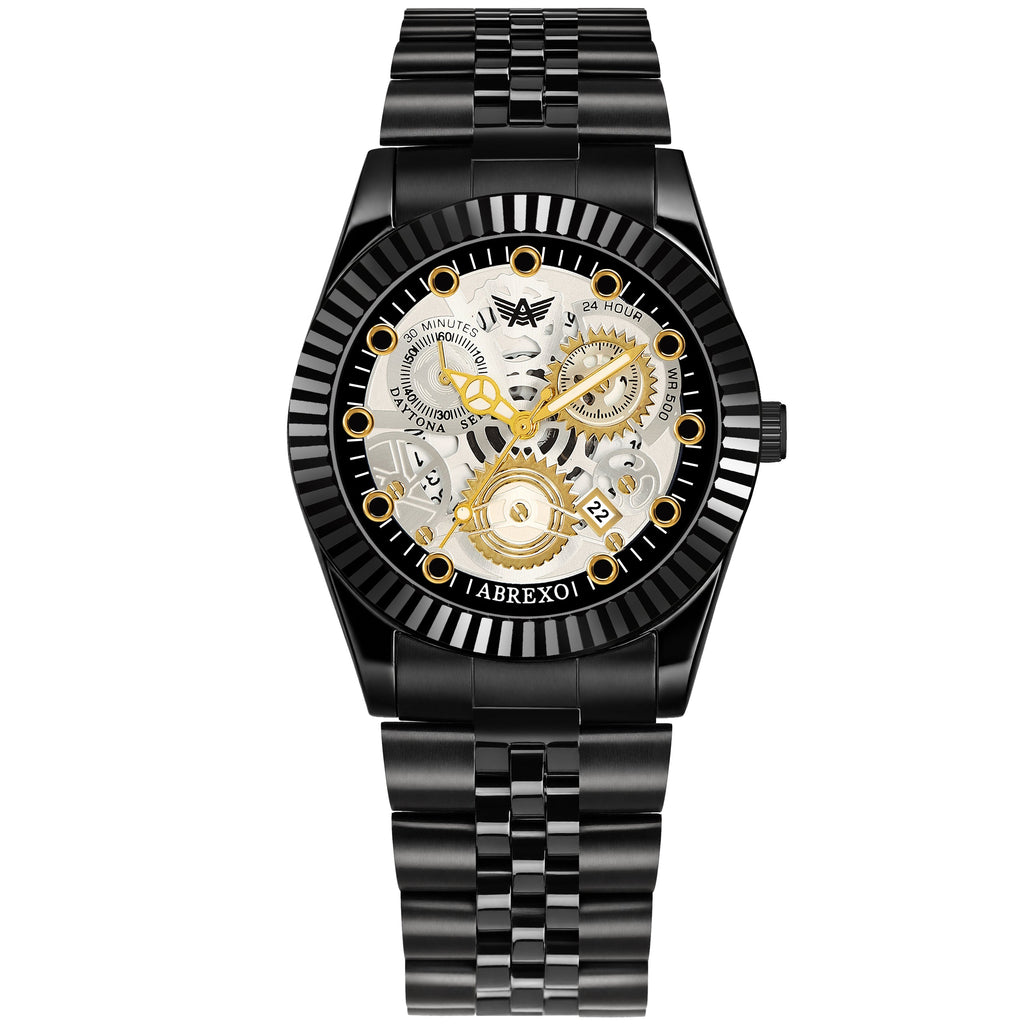 ABREXO DAYTONA Series Analog Watch For Men (Quartz, Stainless Steel, Luxury Watch)