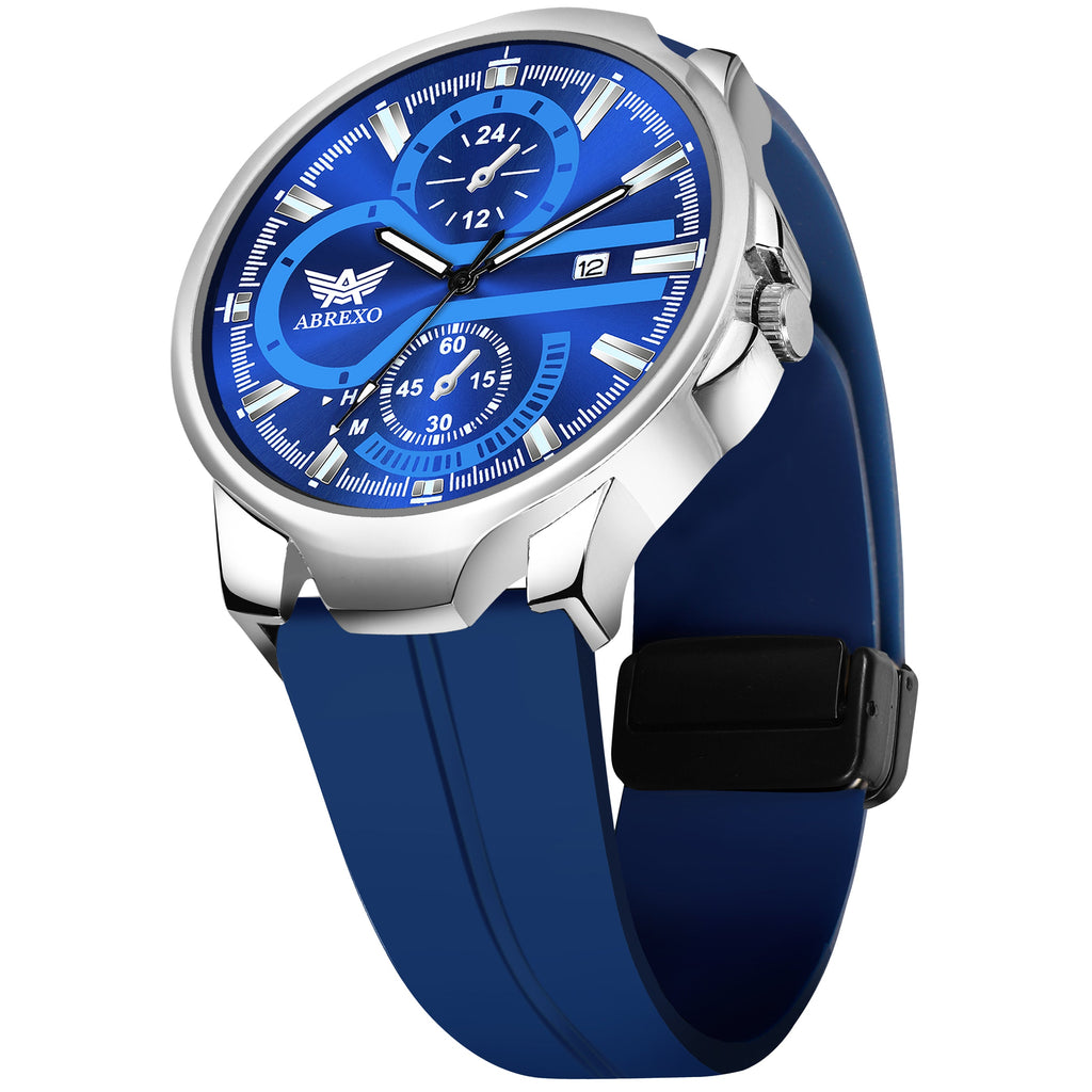 ABREXO, Black Dial Black Magnet Strap Analog Watch For Men (Quartz, Date Display, Men)