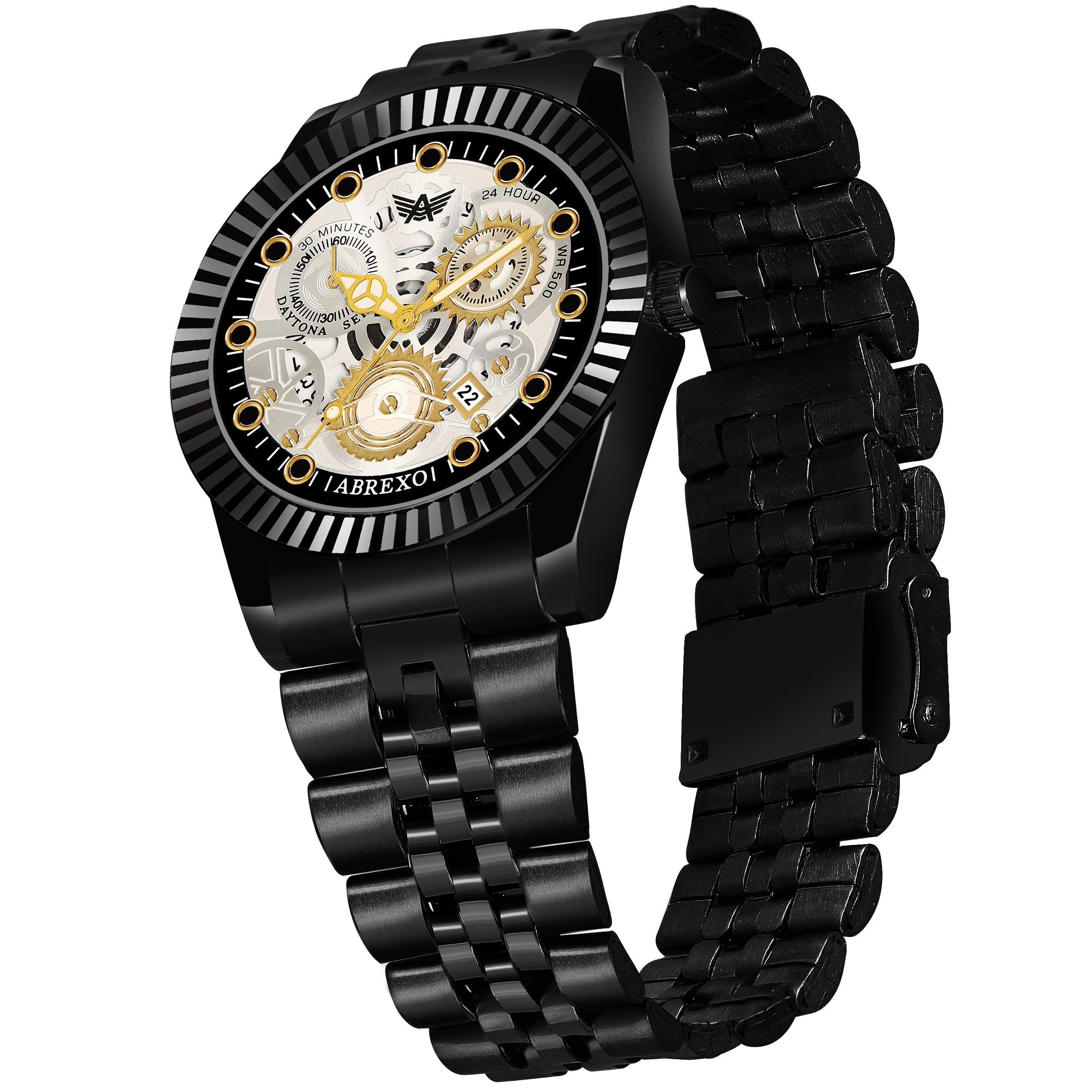 ABREXO DAYTONA Series Analog Watch For Men (Quartz, Stainless Steel, Luxury Watch)