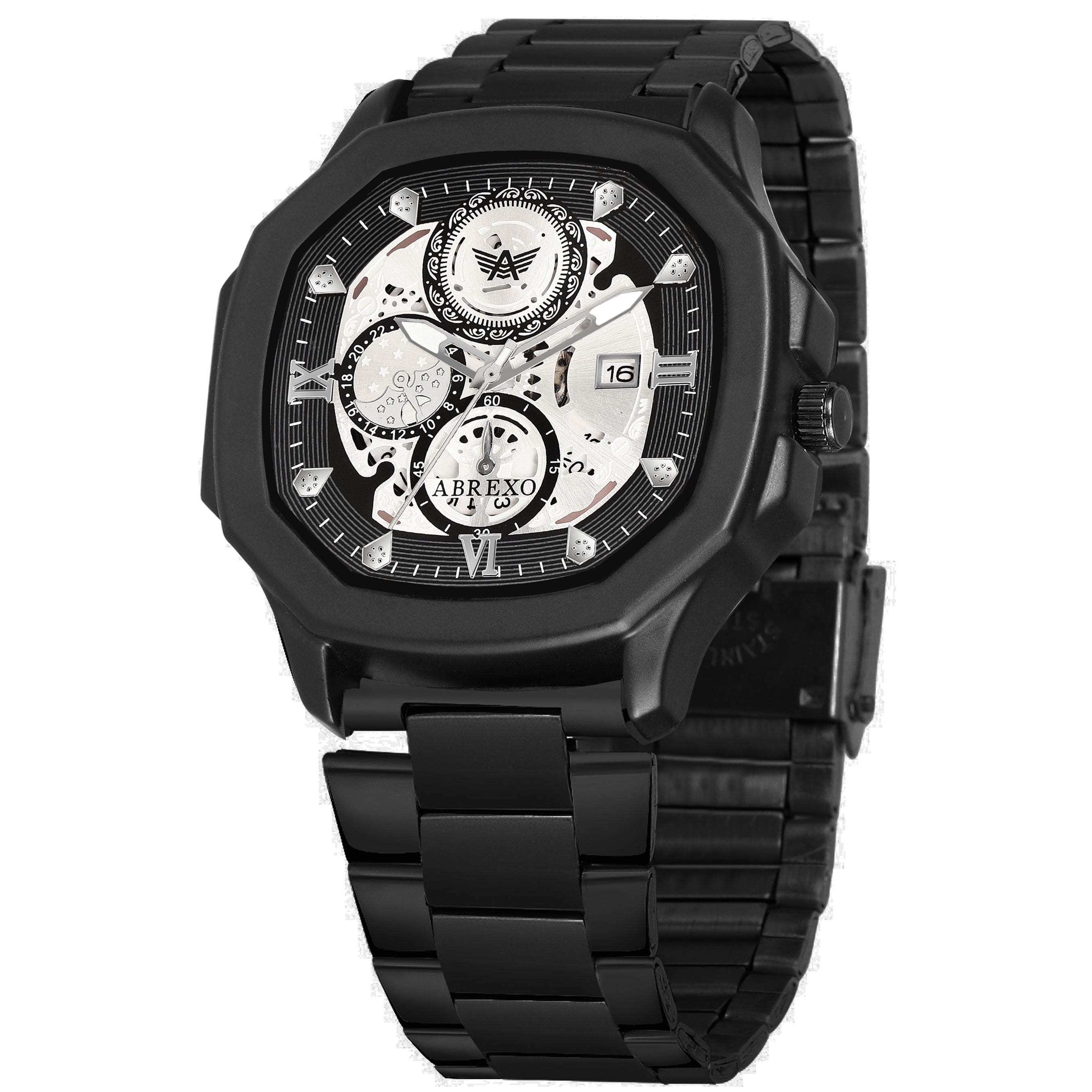 ABREXO, GODFATHER Series Analog Watch For Men (Quartz, Stainless Steel, Black)
