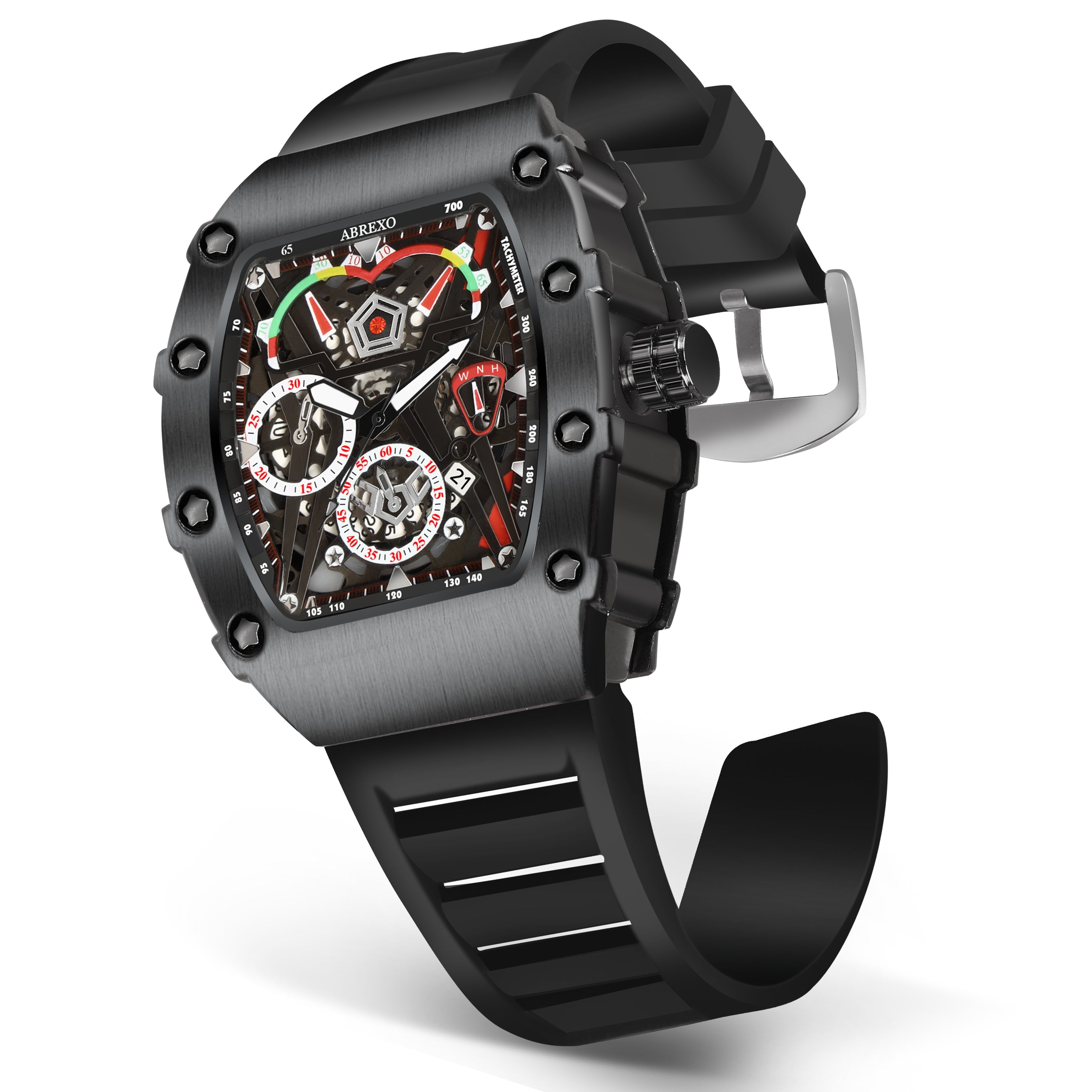 ABREXO Limitless Series Premium Analog Watch For Men(Quartz, Silicone Strap, Tonneu)