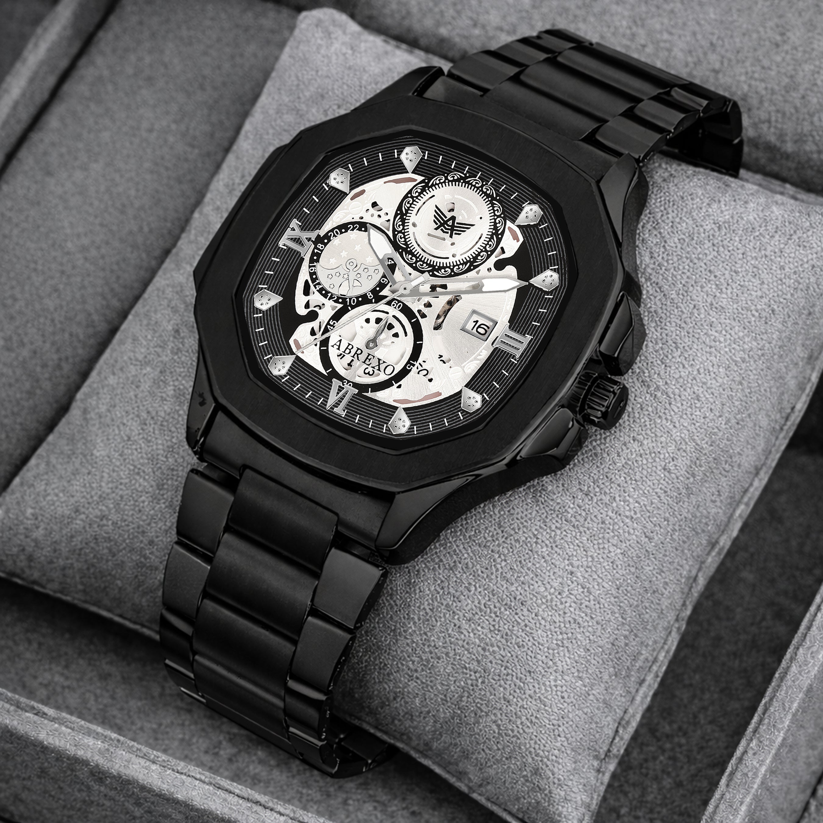 ABREXO, GODFATHER Series Analog Watch For Men (Quartz, Stainless Steel, Black)