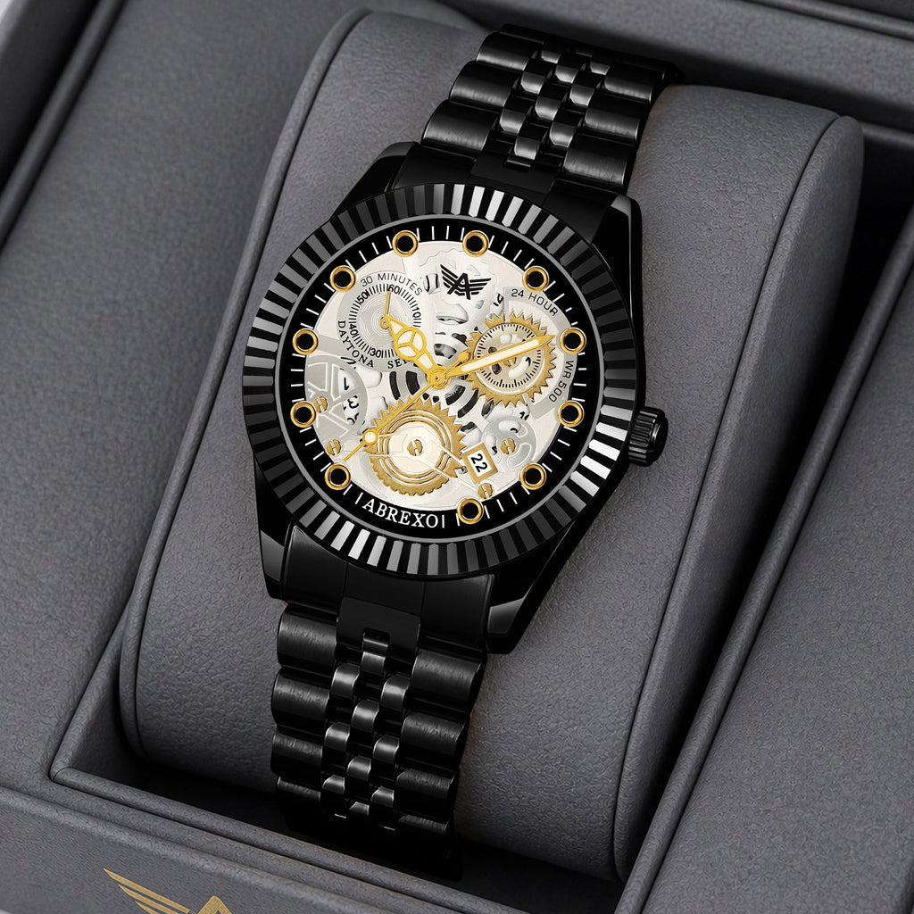 ABREXO DAYTONA Series Analog Watch For Men (Quartz, Stainless Steel, Luxury Watch)