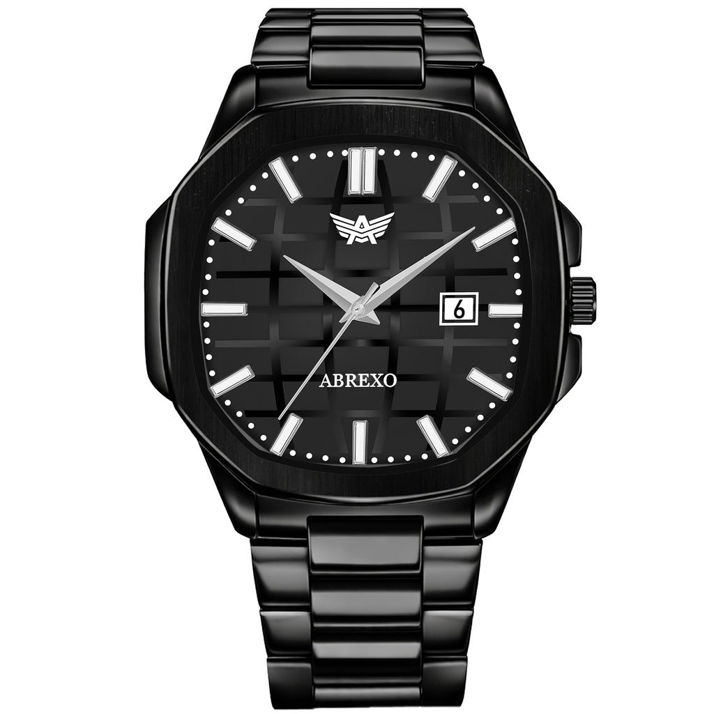 ABREXO, PHANTOM Series Analog Watch For Men (Quartz, Stainless Steel, Black)