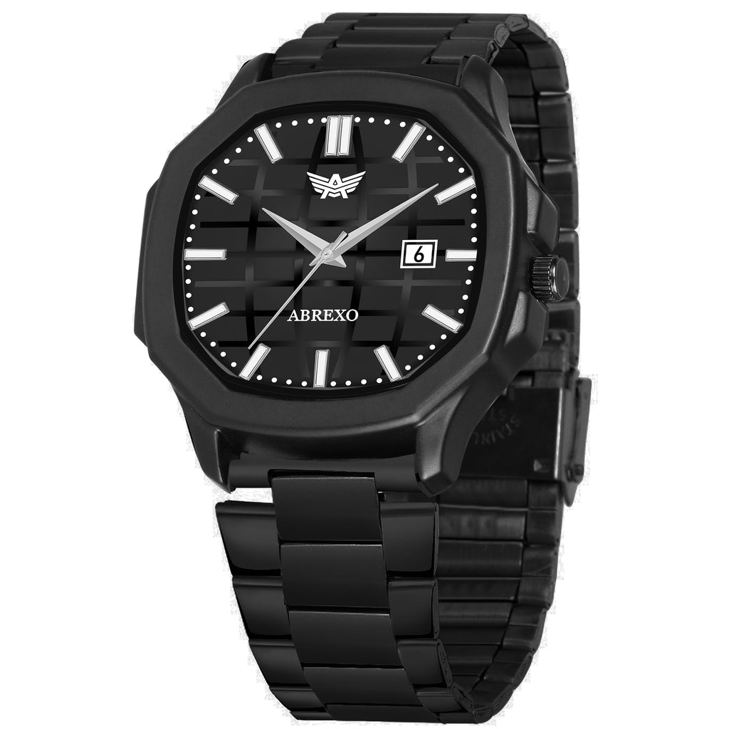 ABREXO, PHANTOM Series Analog Watch For Men (Quartz, Stainless Steel, Black)