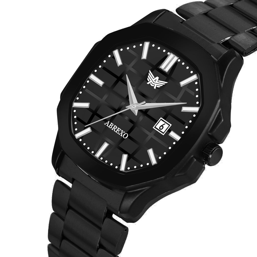 ABREXO, PHANTOM Series Analog Watch For Men (Quartz, Stainless Steel, Black)