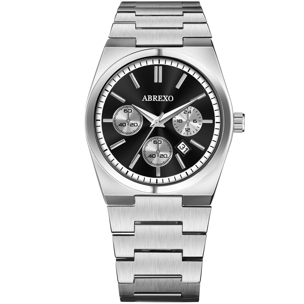 ABREXO, CEO Series Analog Watch For Men (Quartz, Stainless Steel, Silver)