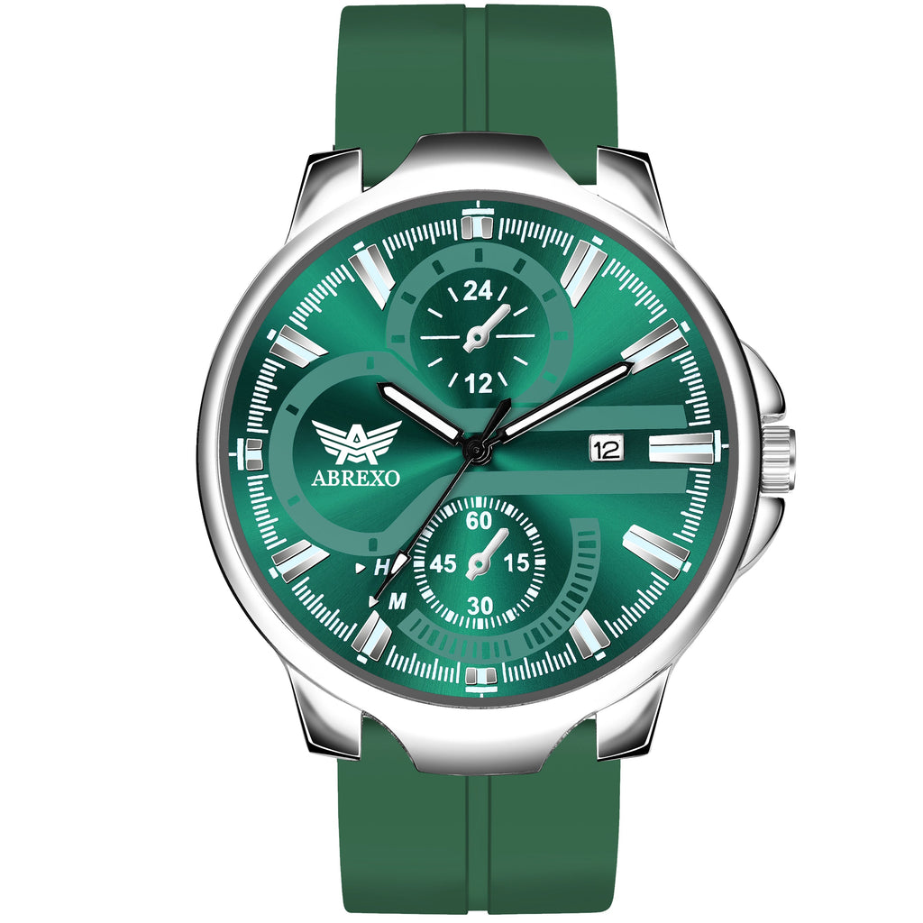 ABREXO, Black Dial Black Magnet Strap Analog Watch For Men (Quartz, Date Display, Men)